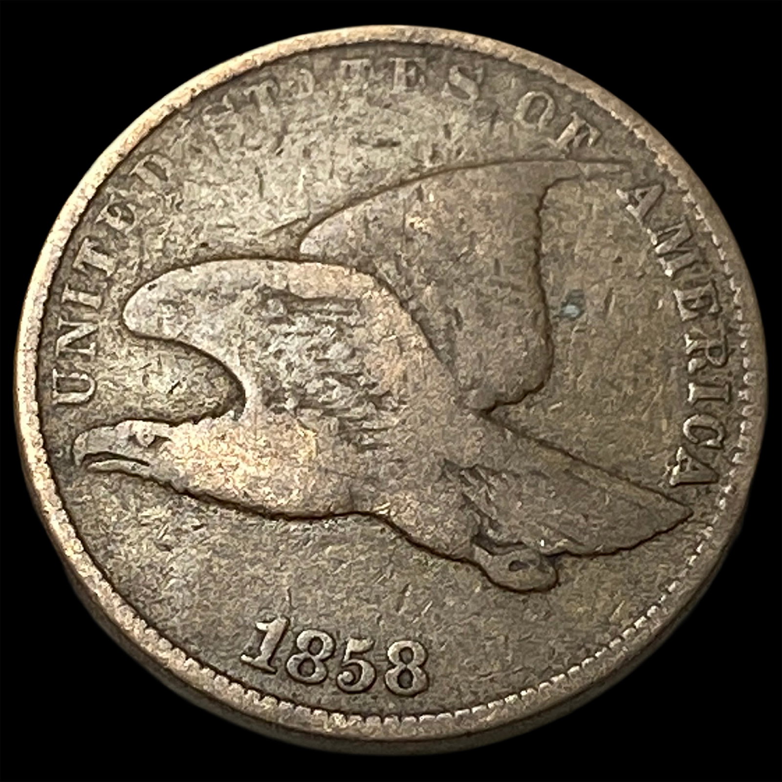 1858 Copper-Nickel Flying Eagle Cent LIGHTLY CIRCULATED: 1858 Copper-Nickel Flying Eagle Cent LIGHTLY CIRCULATED