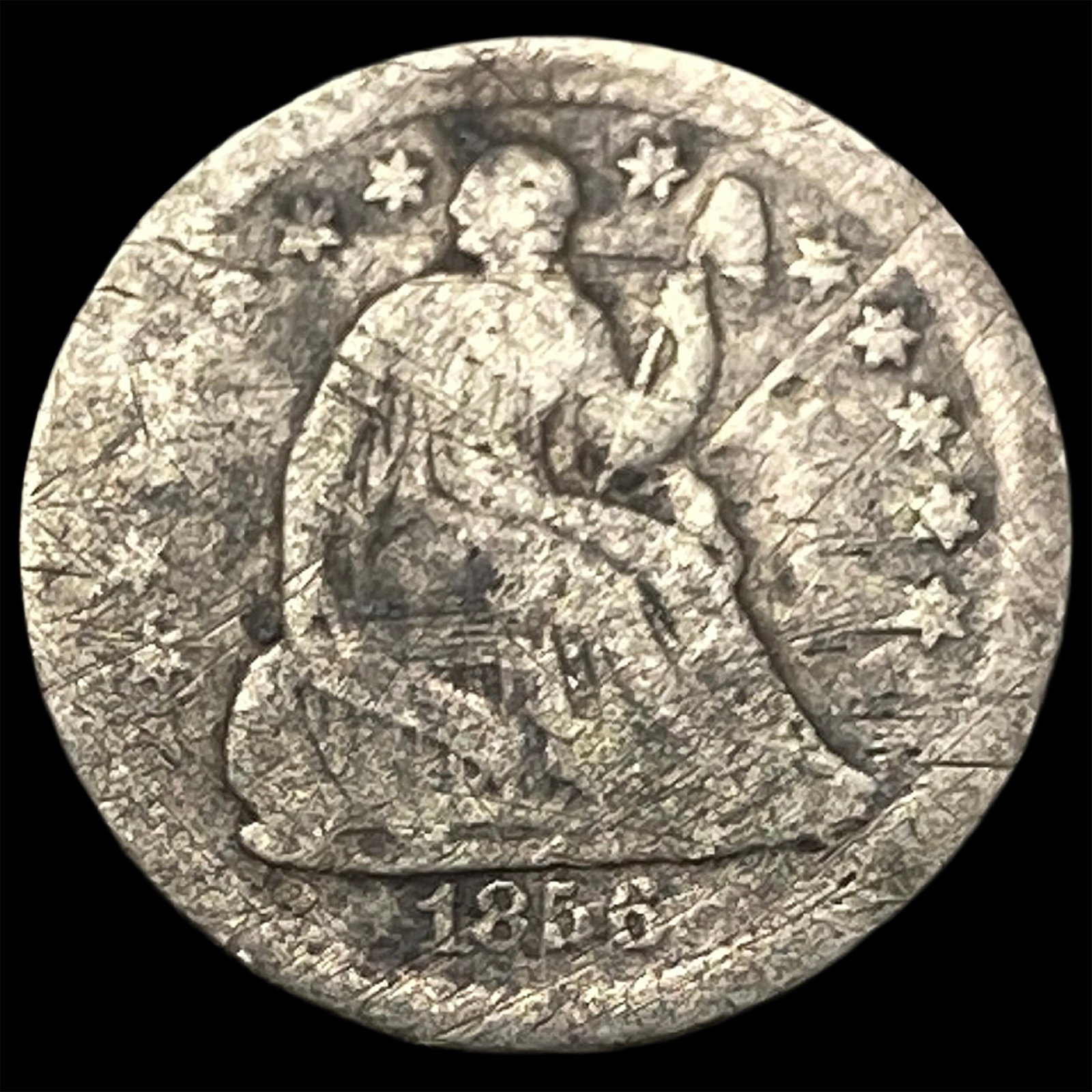 1856 Seated Liberty Dime NICELY CIRCULATED: 1856 Seated Liberty Dime NICELY CIRCULATED