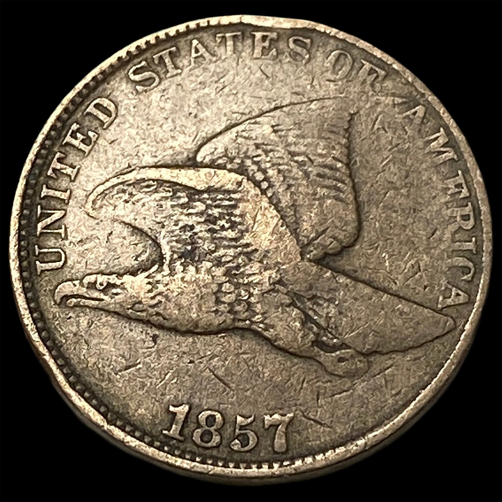 1857 Flying Eagle Cent NEARLY UNCIRCULATED: 1857 Flying Eagle Cent NEARLY UNCIRCULATED