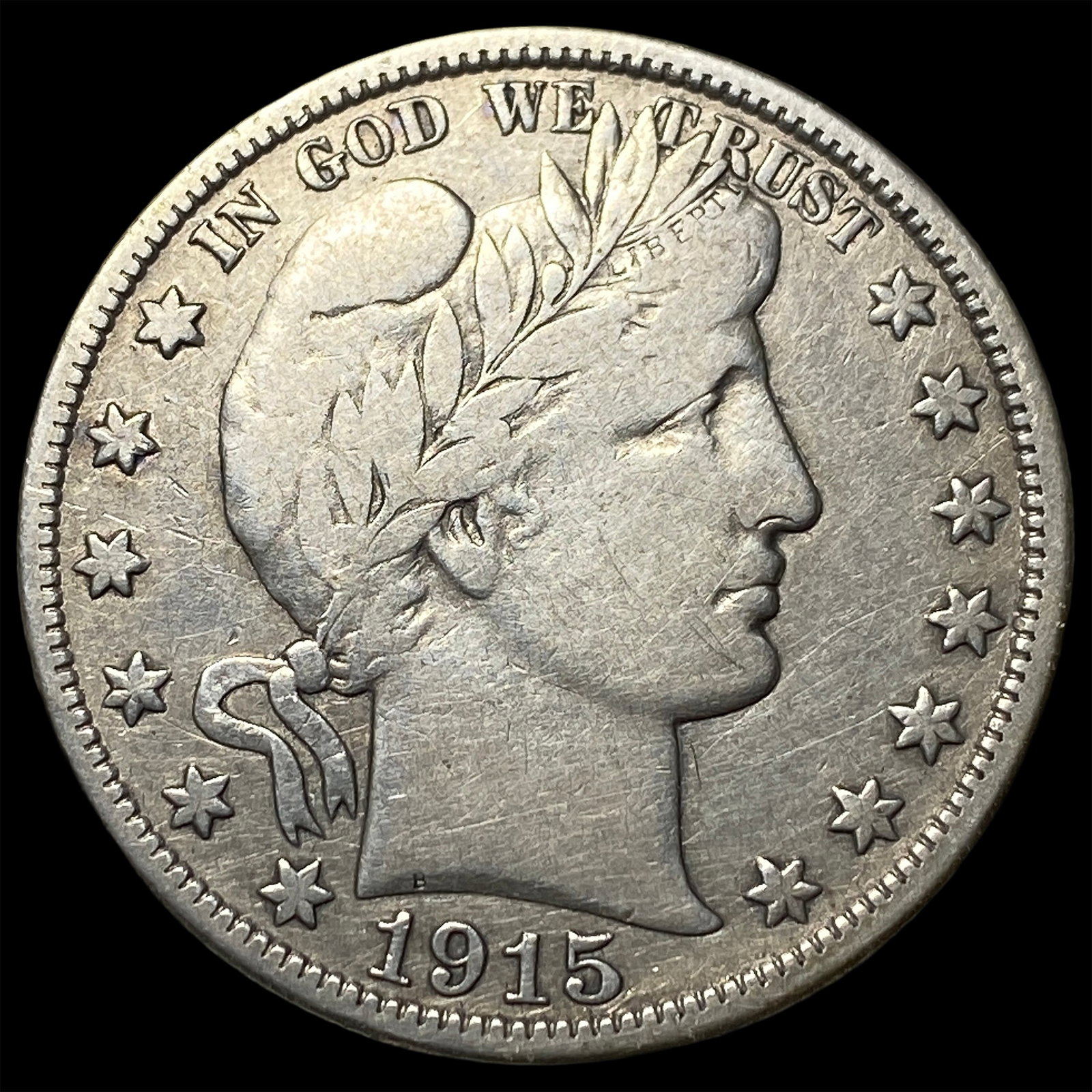 1915-D Silver Barber Half Dollar NEARLY UNCIRCULATED: 1915-D Silver Barber Half Dollar NEARLY UNCIRCULATED