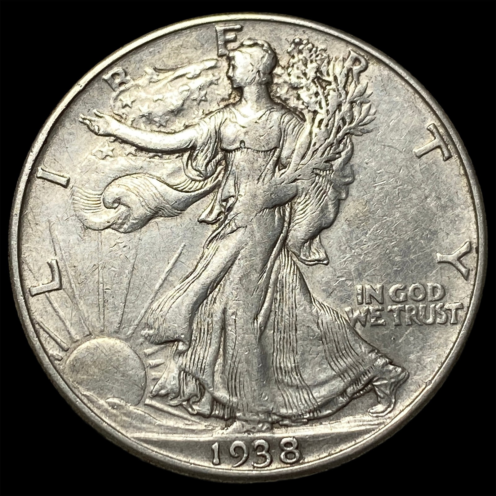 1938-D Silver Walking Liberty Half Dollar UNCIRCULATED: 1938-D Silver Walking Liberty Half Dollar UNCIRCULATED