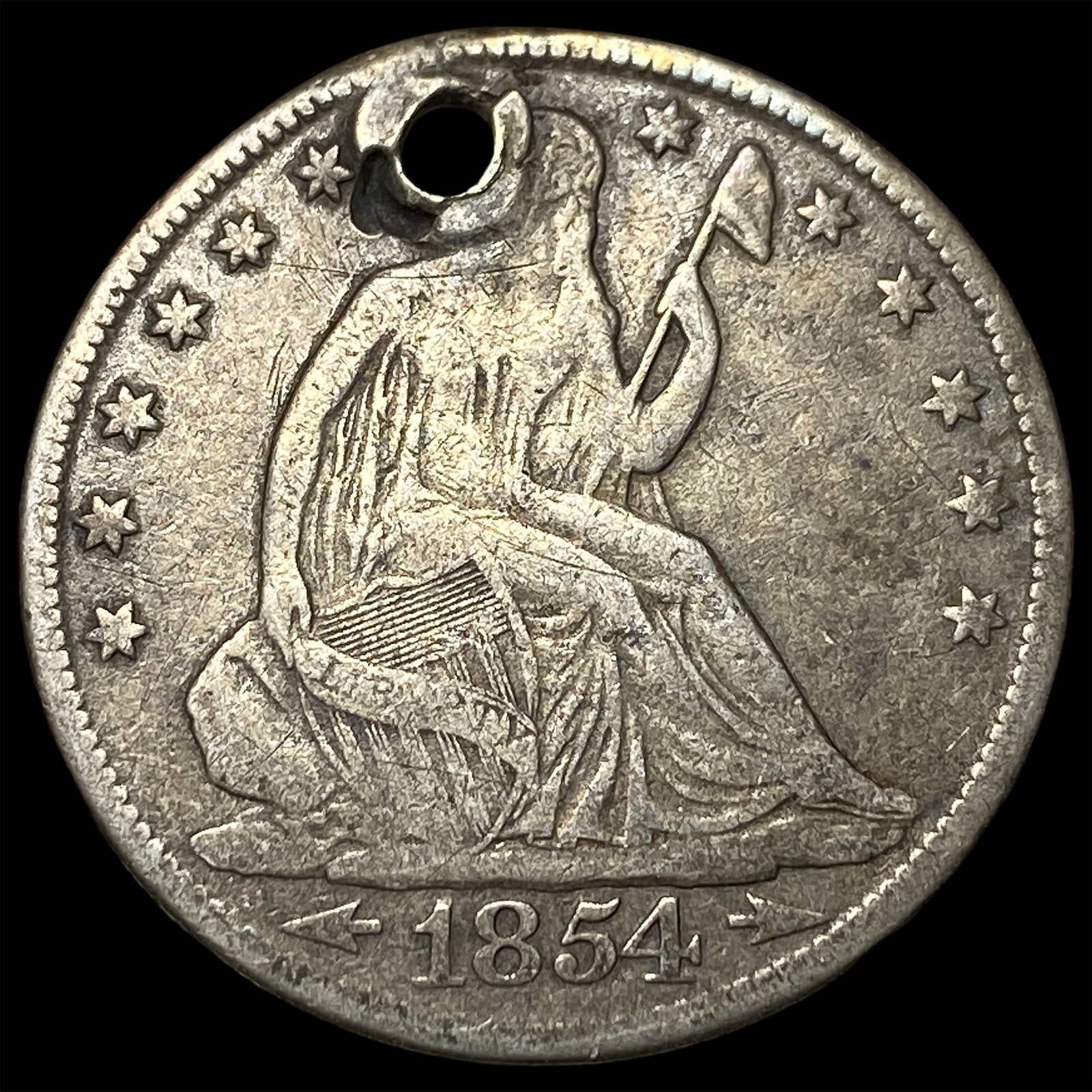 1854 Arrows Seated Liberty Half Dollar NICELY CIRCULATED: 1854 Arrows Seated Liberty Half Dollar NICELY CIRCULATED