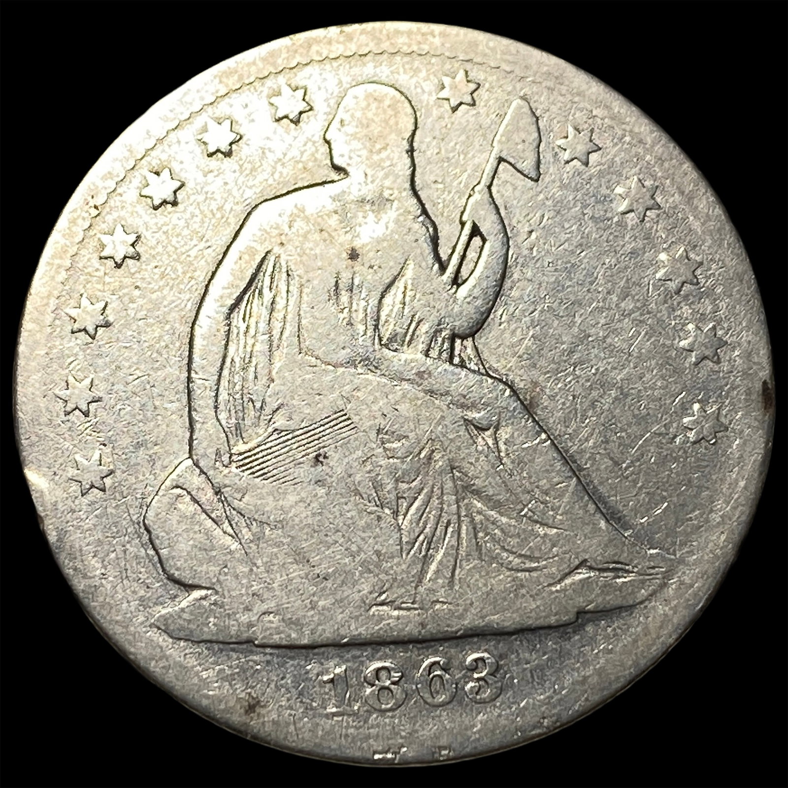 1863-S Silver Half Dollar NICELY CIRCULATED (1 of 2)