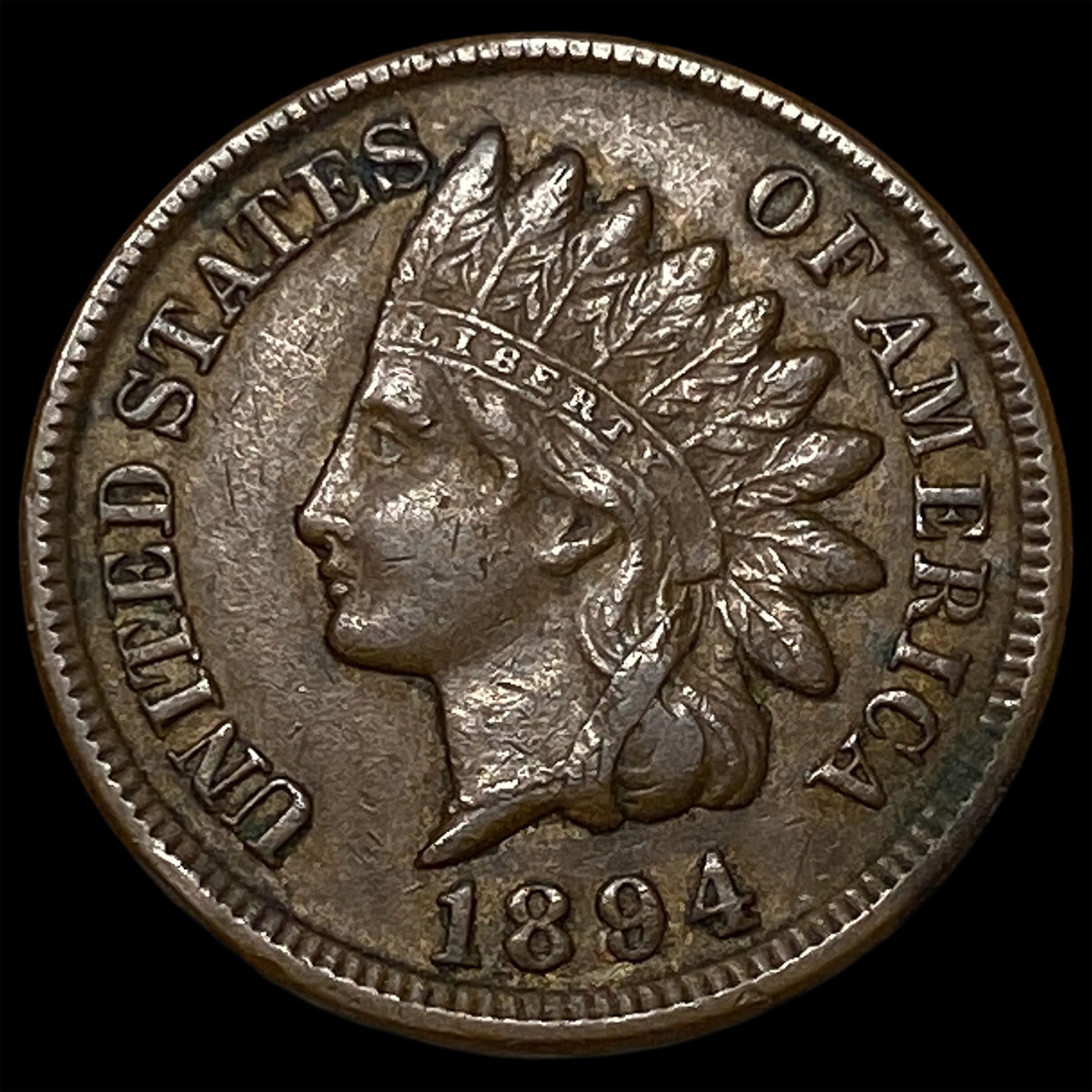 1894 RB Indian Head Cent CLOSELY UNCIRCULATED: 1894 RB Indian Head Cent CLOSELY UNCIRCULATED