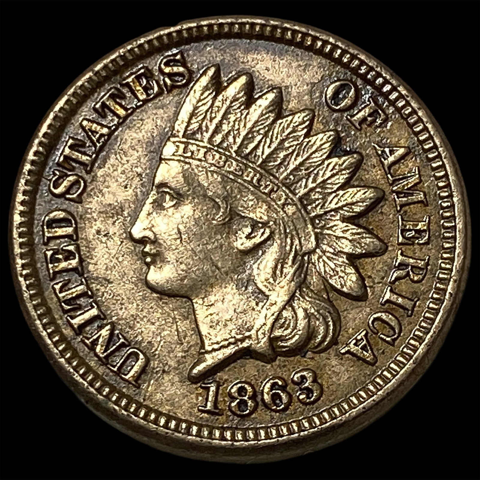 1863 Copper-Nickel Indian Head Cent CLOSELY UNCIRCULATED: 1863 Copper-Nickel Indian Head Cent CLOSELY UNCIRCULATED