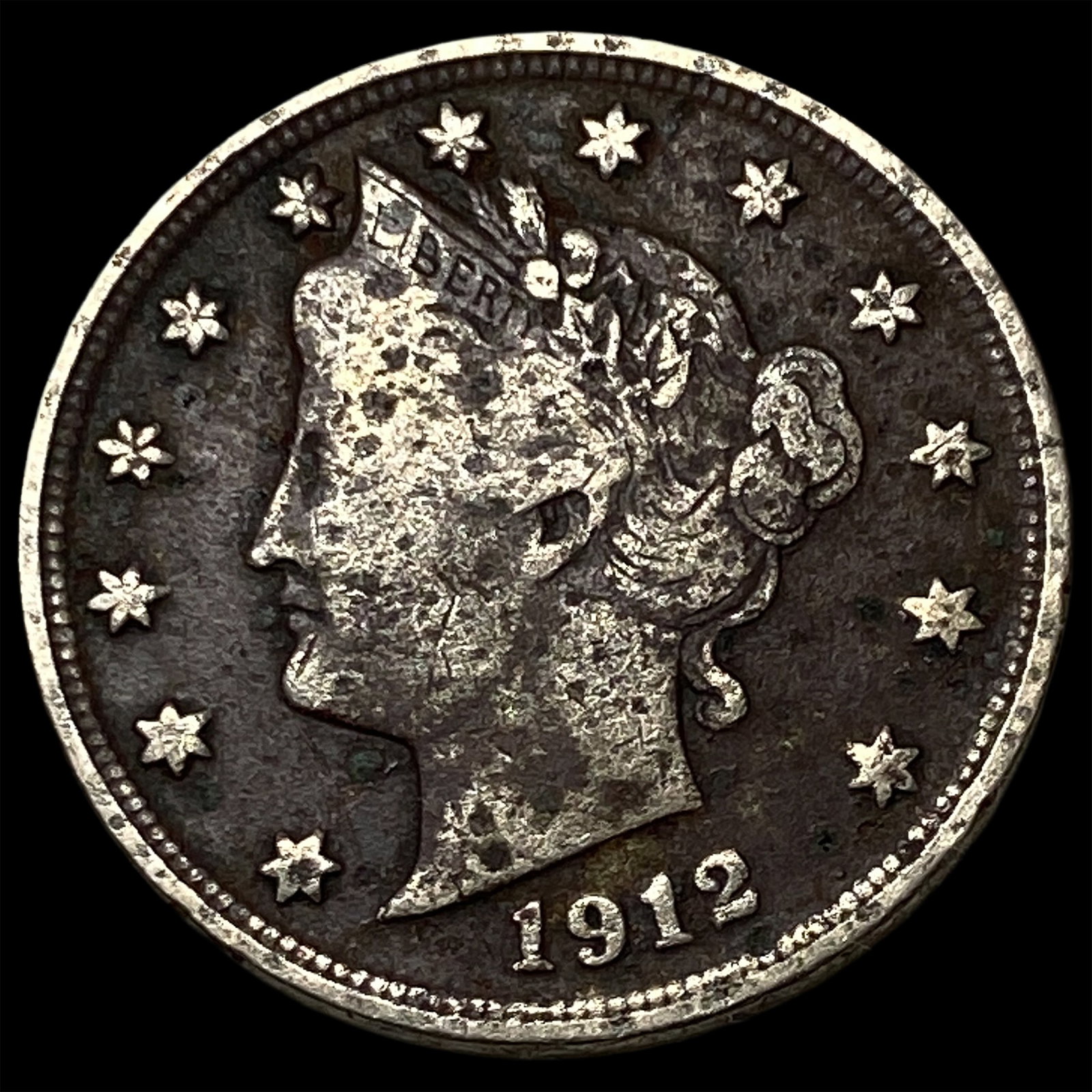 1912-S Liberty Head Nickel LIGHTLY CIRCULATED: 1912-S Liberty Head Nickel LIGHTLY CIRCULATED