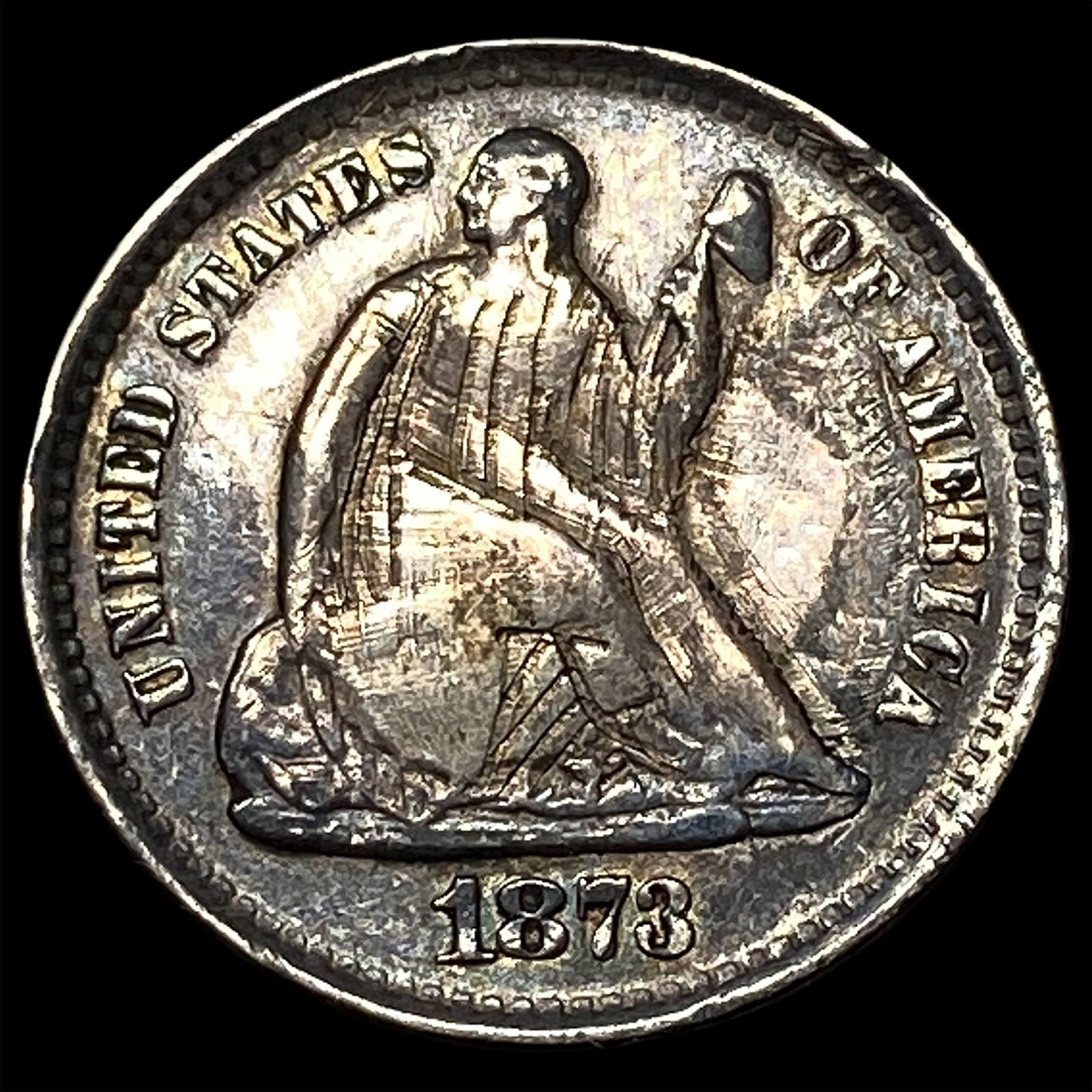 1873-S Silver Half Dime LIGHTLY CIRCULATED: 1873-S Silver Half Dime LIGHTLY CIRCULATED