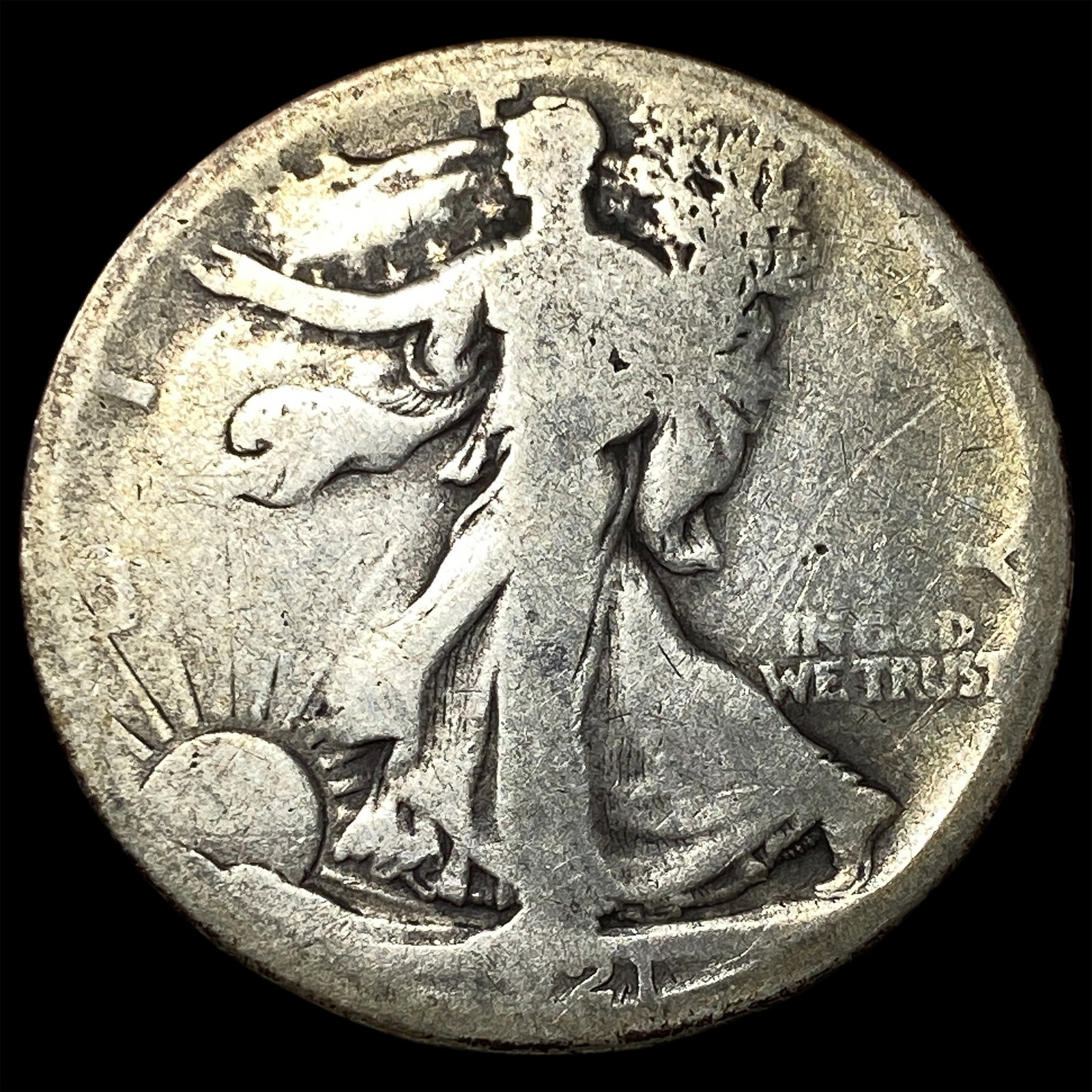 1918-S Silver Walking Liberty Half Dollar NICELY CIRCULATED: 1918-S Silver Walking Liberty Half Dollar NICELY CIRCULATED
