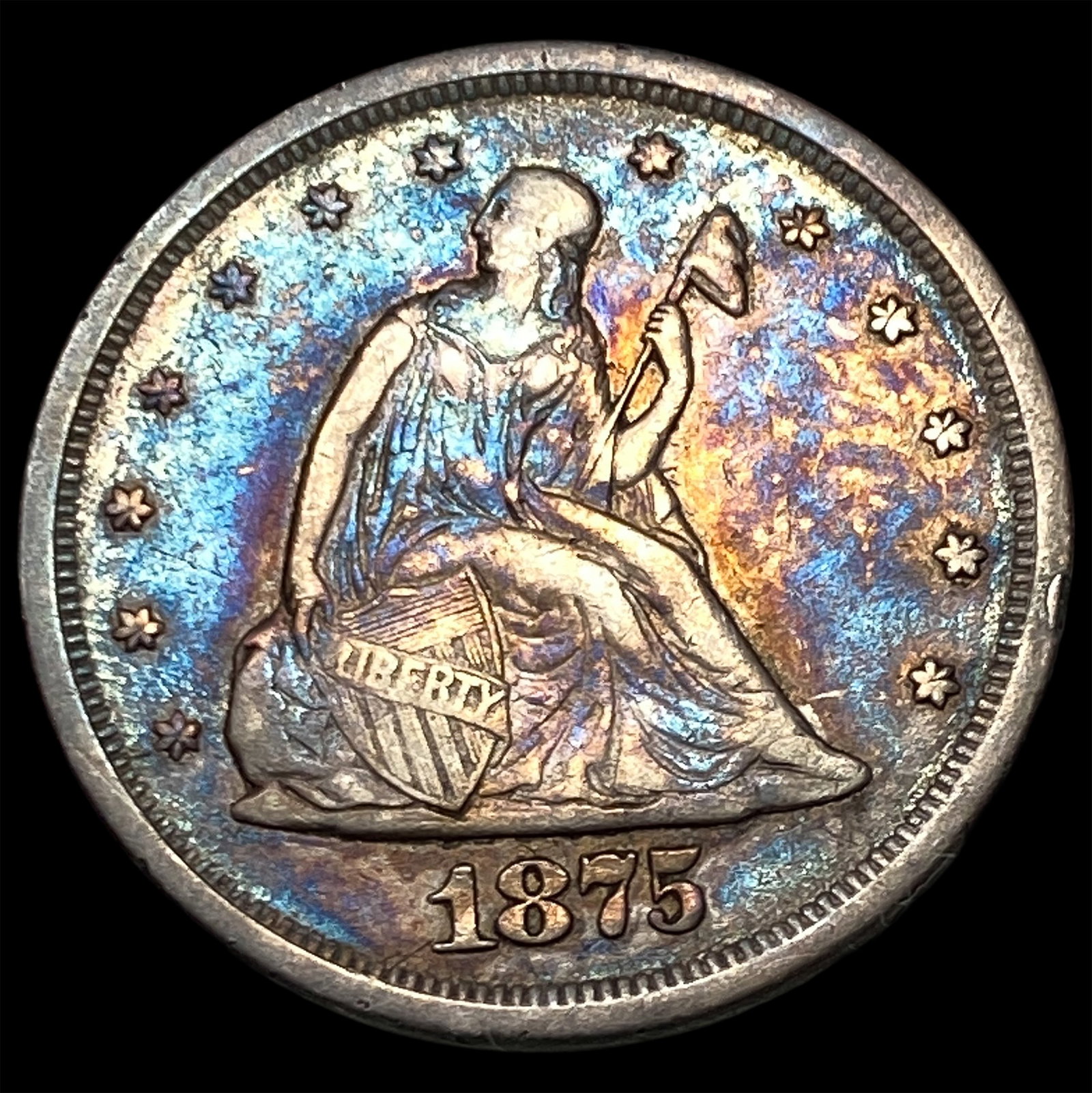 1875-S Silver Twenty Cent Piece CLOSELY UNCIRCULATED: 1875-S Silver Twenty Cent Piece CLOSELY UNCIRCULATED