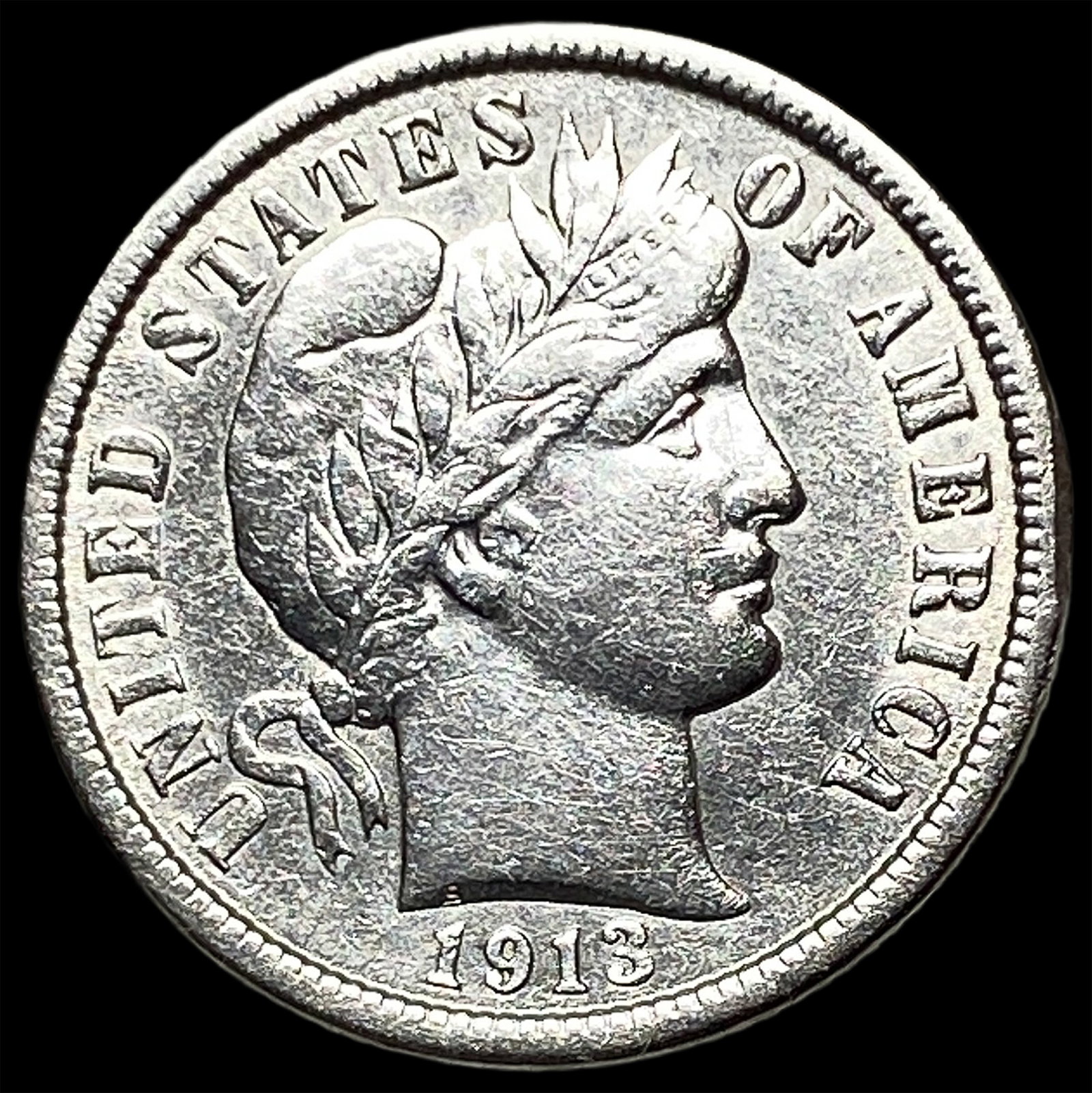 1913 Barber Dime CLOSELY UNCIRCULATED: 1913 Barber Dime CLOSELY UNCIRCULATED