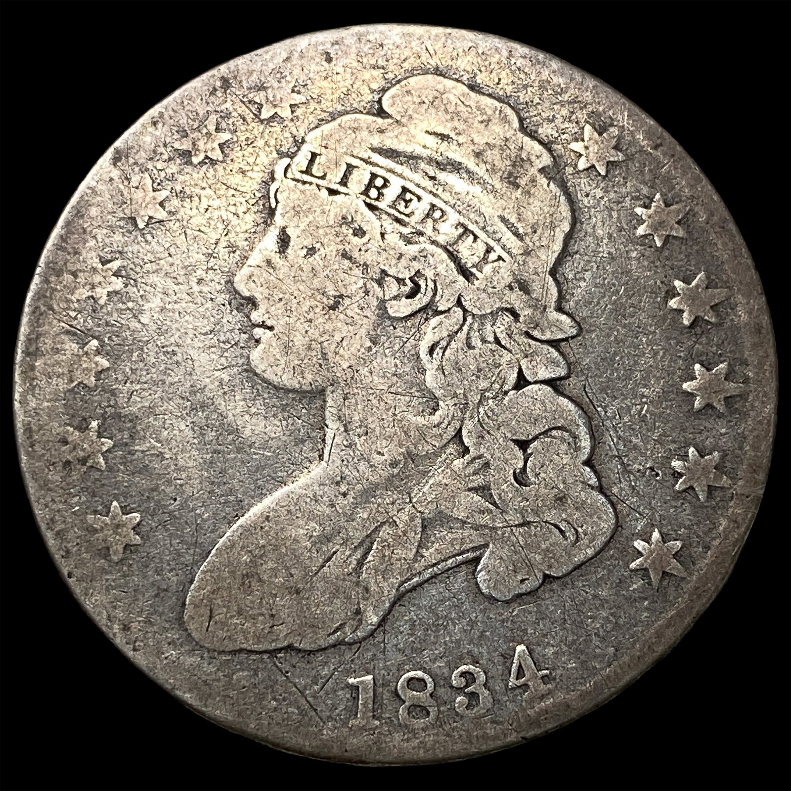 1834 Capped Bust Half Dollar LIGHTLY CIRCULATED: 1834 Capped Bust Half Dollar LIGHTLY CIRCULATED