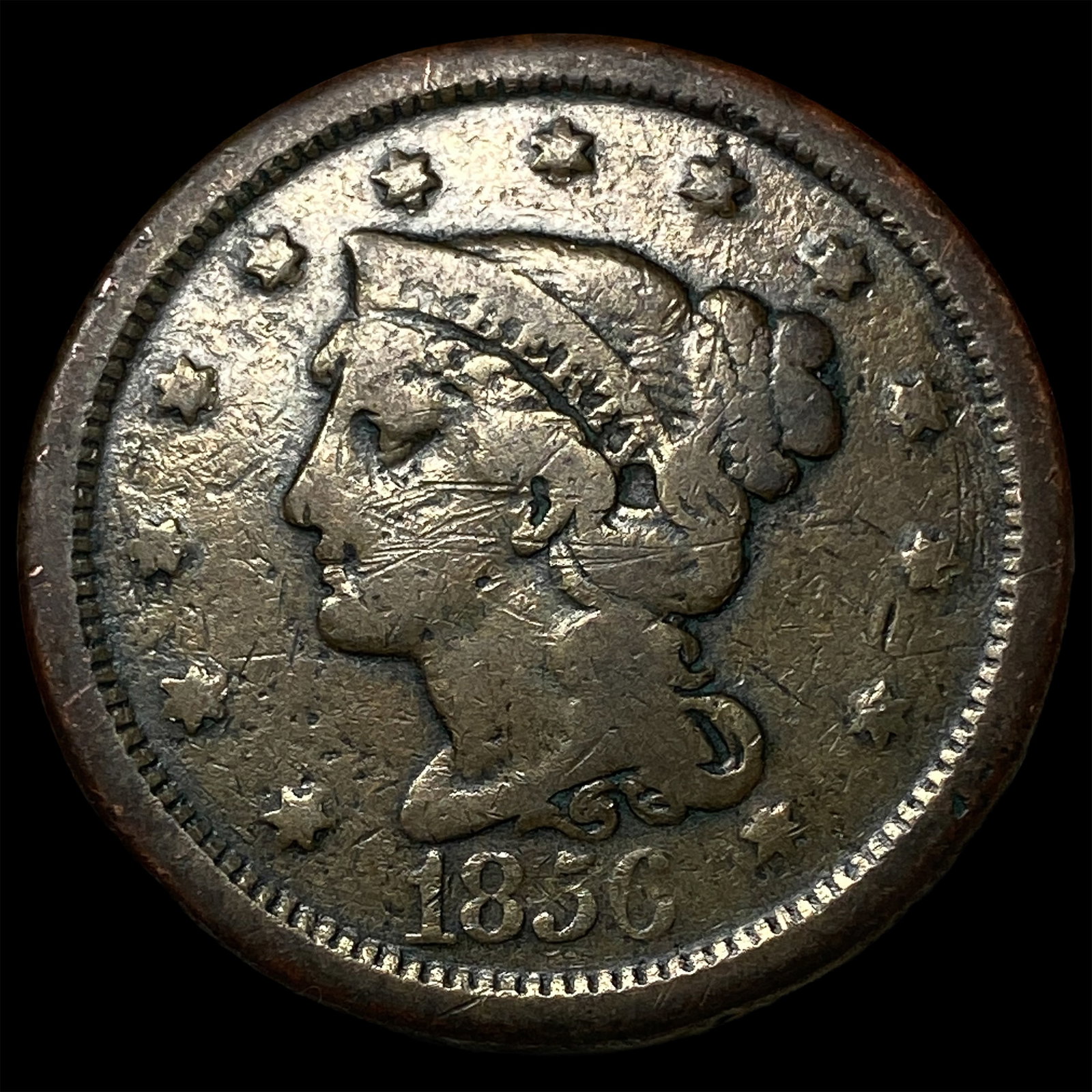 1836 Coronet Head Large Cent NICELY CIRCULATED (1 of 2)