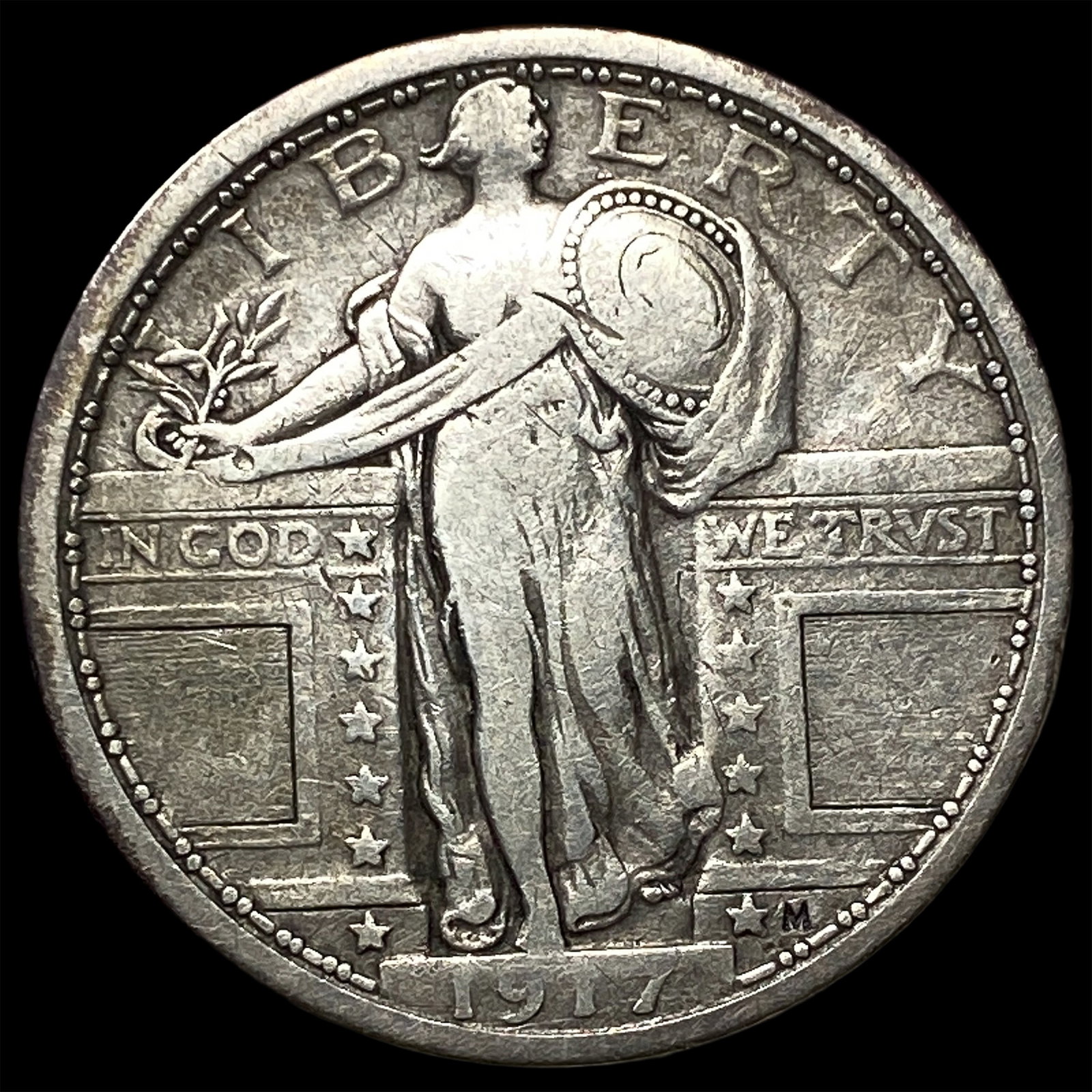 1917 Type 1 Standing Liberty Quarter NEARLY UNCIRCULATED: 1917 Type 1 Standing Liberty Quarter NEARLY UNCIRCULATED