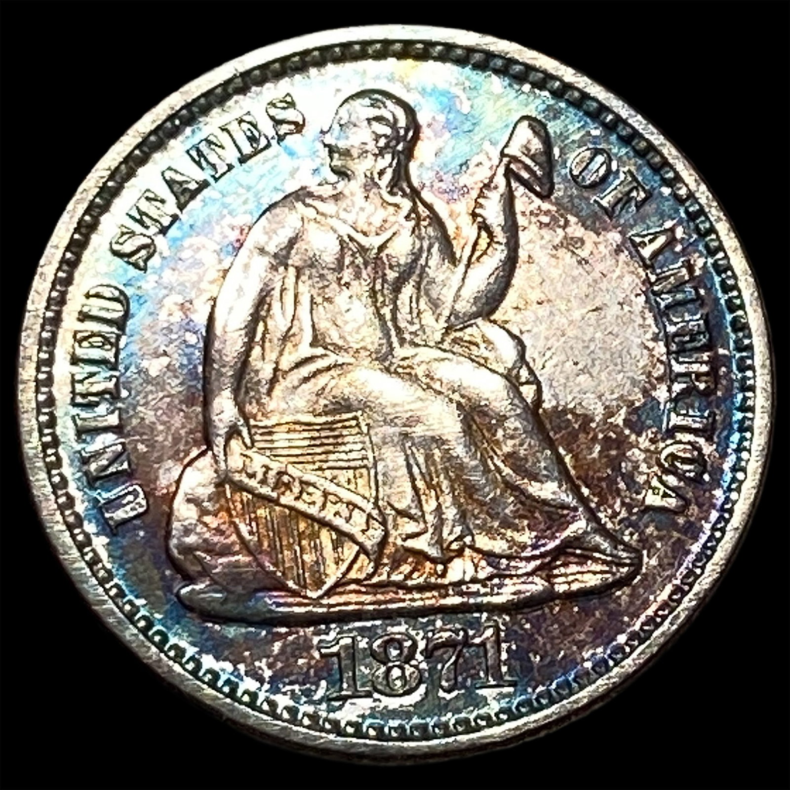 1871 Silver Half Dime UNCIRCULATED (1 of 2)