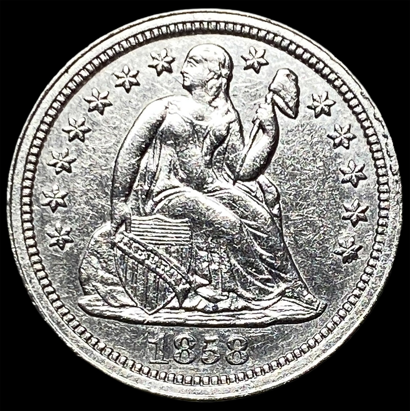 1858 Seated Liberty Dime UNCIRCULATED (1 of 2)