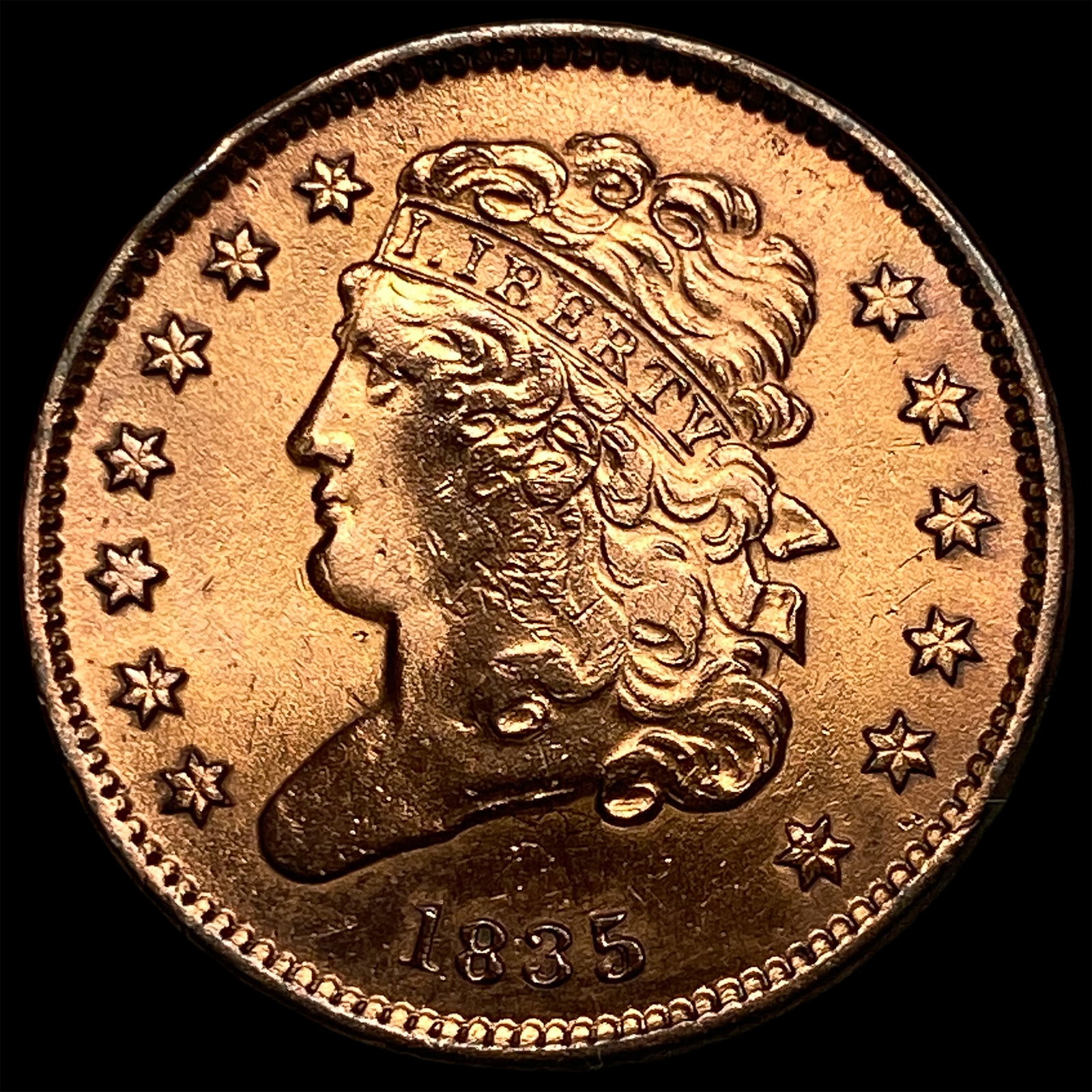 1835 RD Copper Half Cent UNCIRCULATED: 1835 RD Copper Half Cent UNCIRCULATED