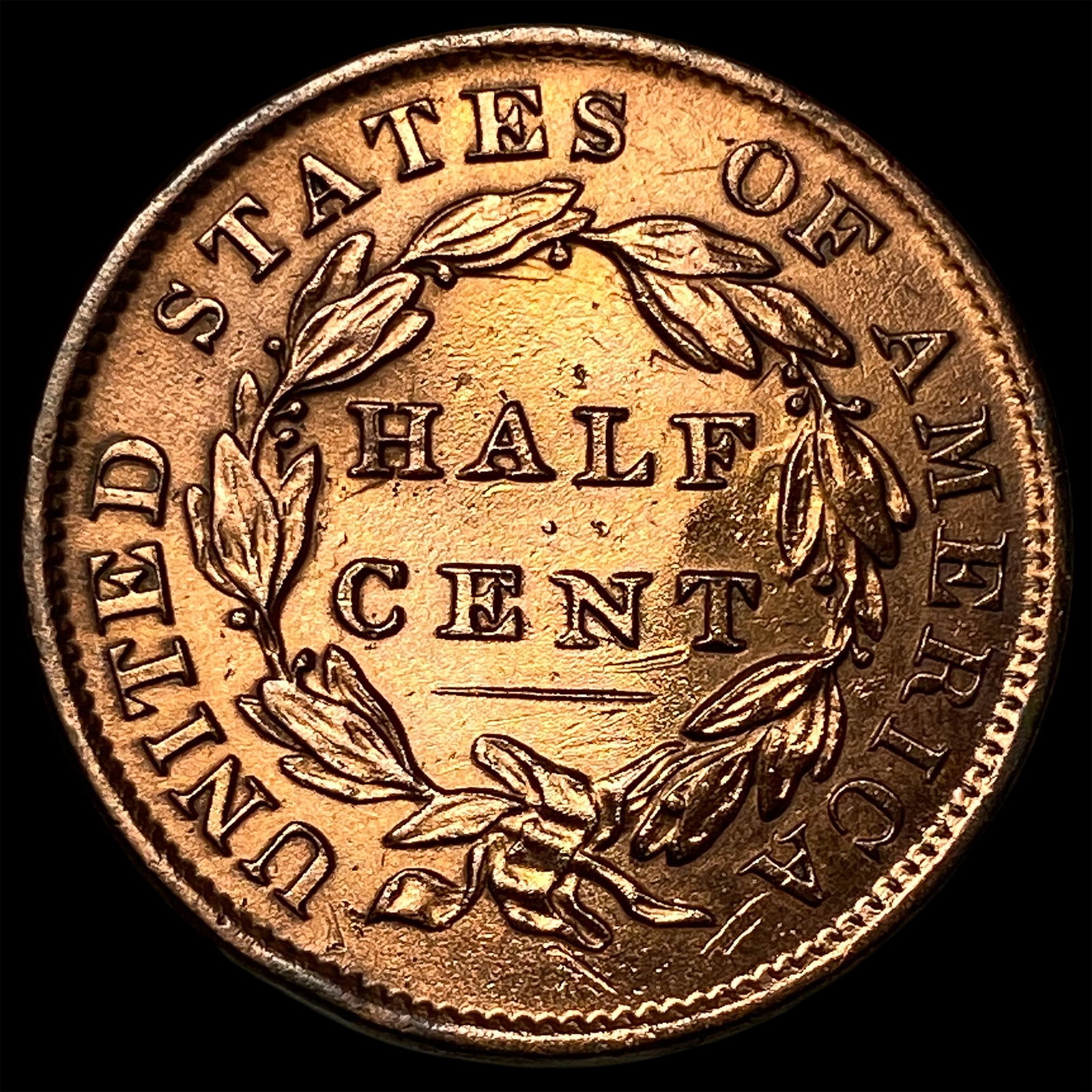 1835 RD Copper Half Cent UNCIRCULATED - 2