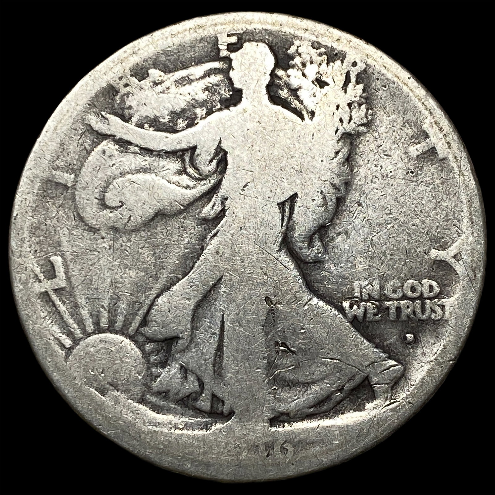 1916-D Walking Liberty Half Dollar NICELY CIRCULATED: 1916-D Walking Liberty Half Dollar NICELY CIRCULATED