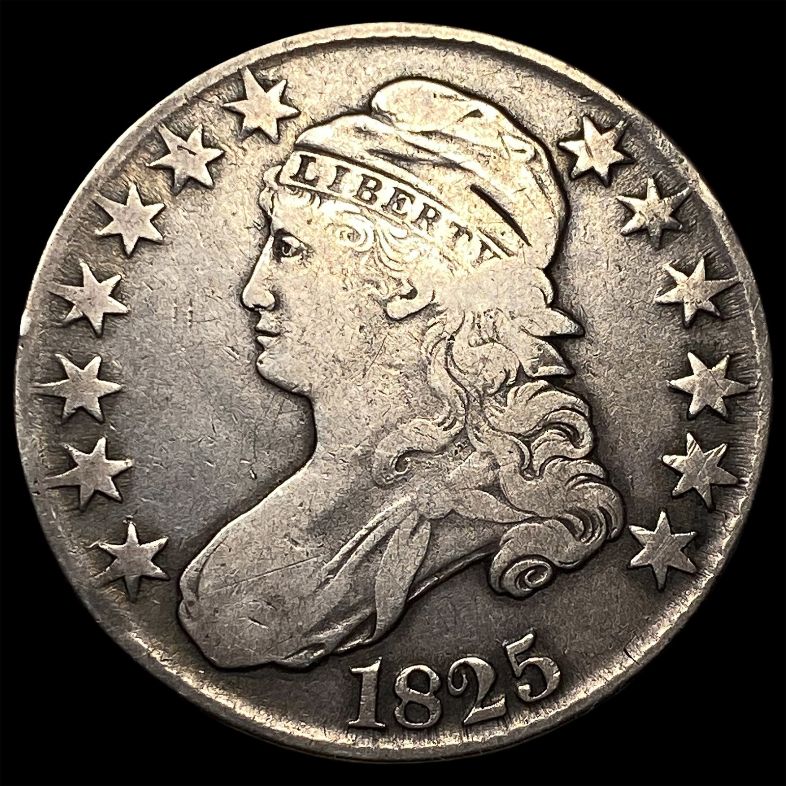 1825 Capped Bust Half Dollar ABOUT UNCIRCULATED (1 of 2)