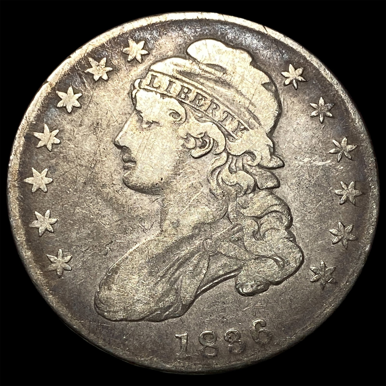 1836 Capped Bust Half Dollar ABOUT UNCIRCULATED: 1836 Capped Bust Half Dollar ABOUT UNCIRCULATED