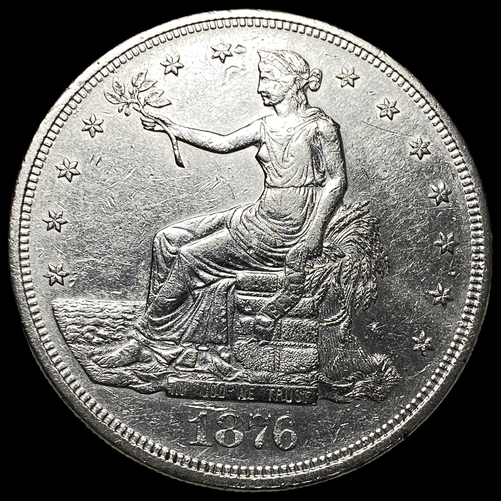 1876 Silver Trade Dollar CLOSELY UNCIRCULATED: 1876 Silver Trade Dollar CLOSELY UNCIRCULATED