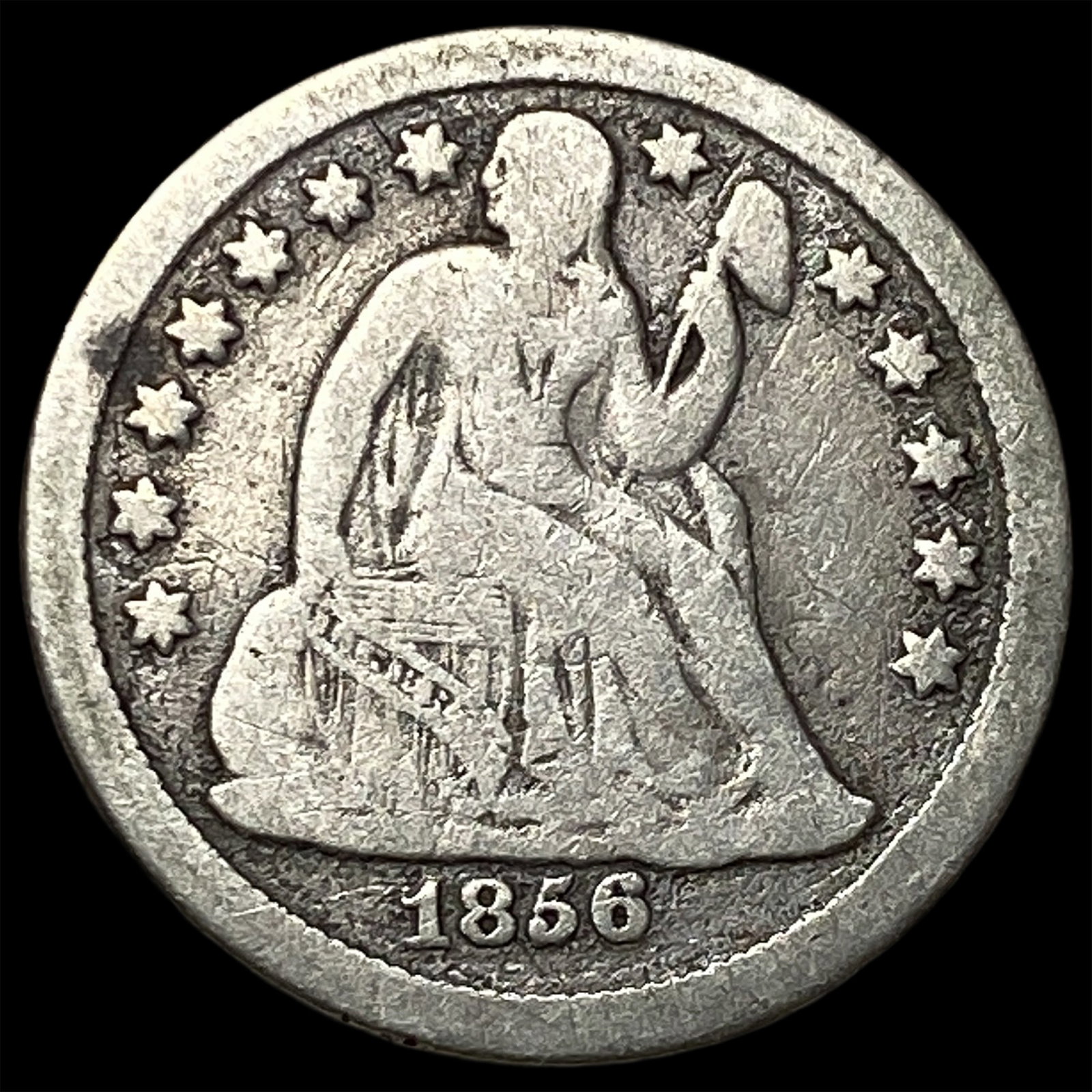 1856-O Silver Seated Liberty Dime LIGHTLY CIRCULATED: 1856-O Silver Seated Liberty Dime LIGHTLY CIRCULATED