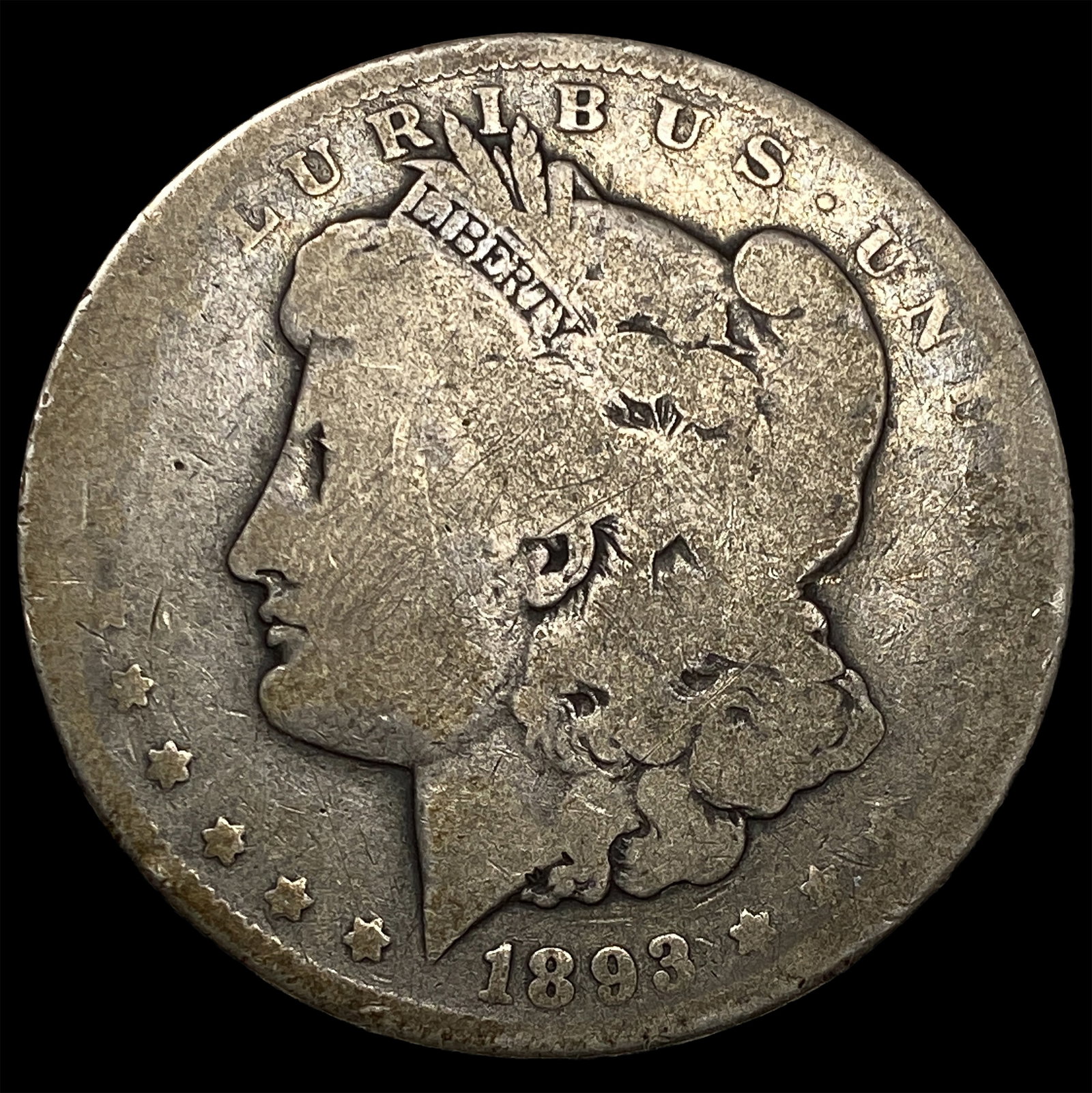 1893-CC Silver Morgan Dollar NICELY CIRCULATED: 1893-CC Silver Morgan Dollar NICELY CIRCULATED