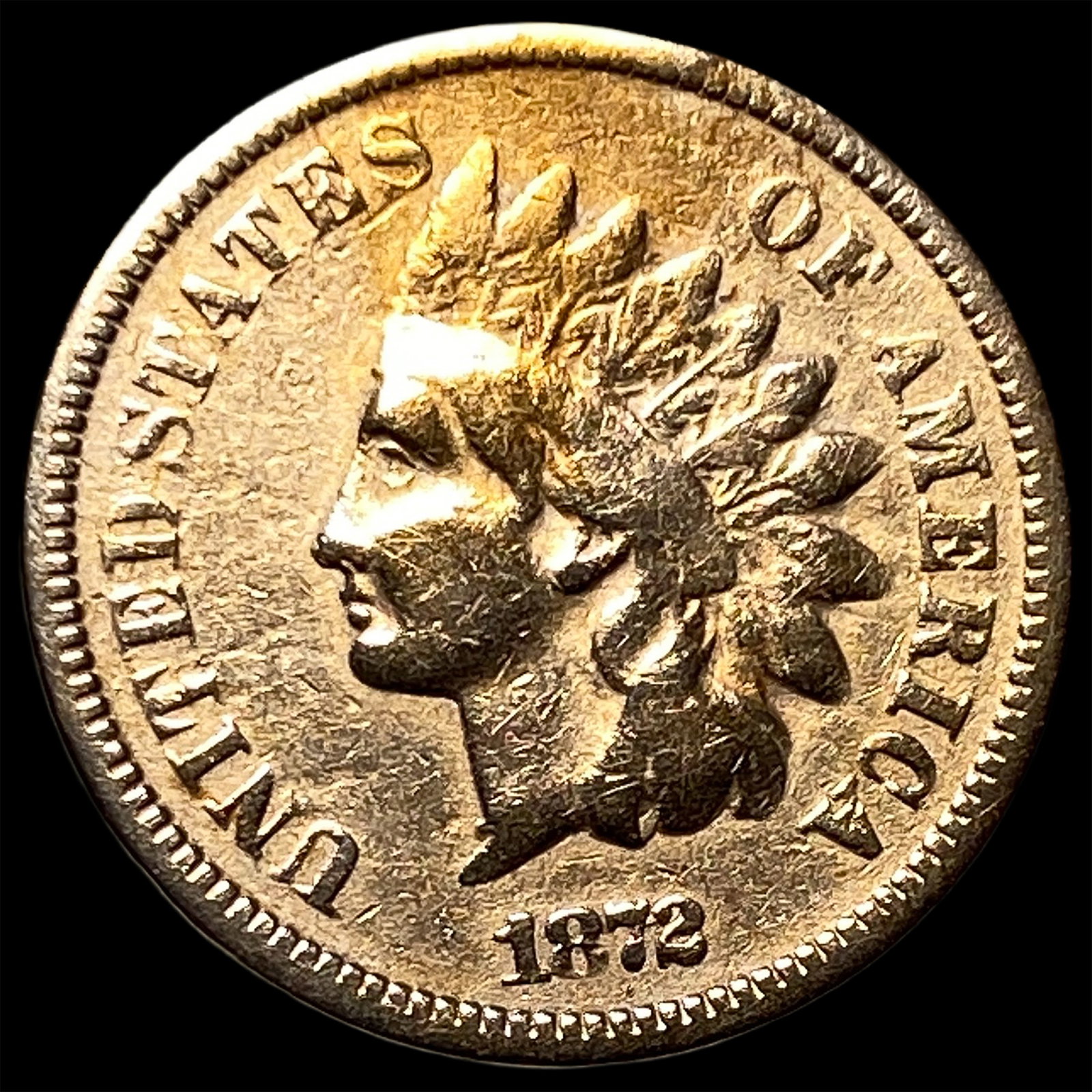 1872 Indian Head Cent CLOSELY UNCIRCULATED: 1872 Indian Head Cent CLOSELY UNCIRCULATED