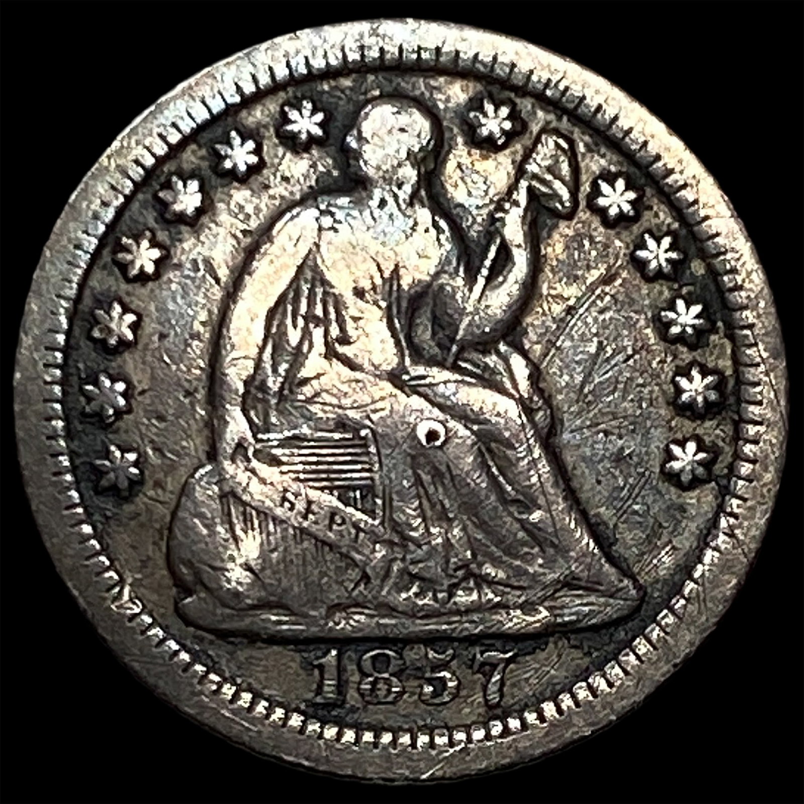 1857-O Silver Half Dime NEARLY UNCIRCULATED: 1857-O Silver Half Dime NEARLY UNCIRCULATED