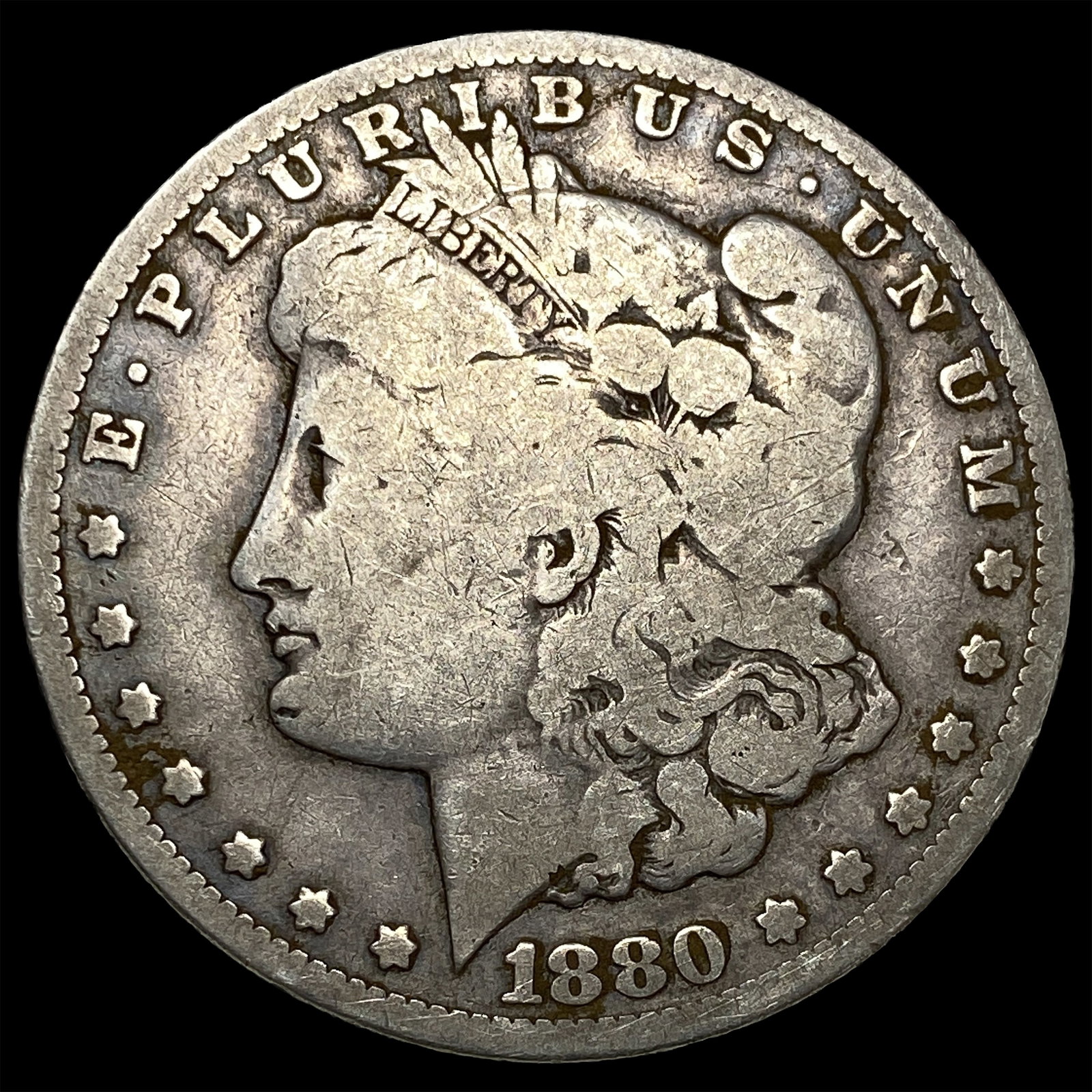 1880-CC Silver Morgan Dollar LIGHTLY CIRCULATED: 1880-CC Silver Morgan Dollar LIGHTLY CIRCULATED