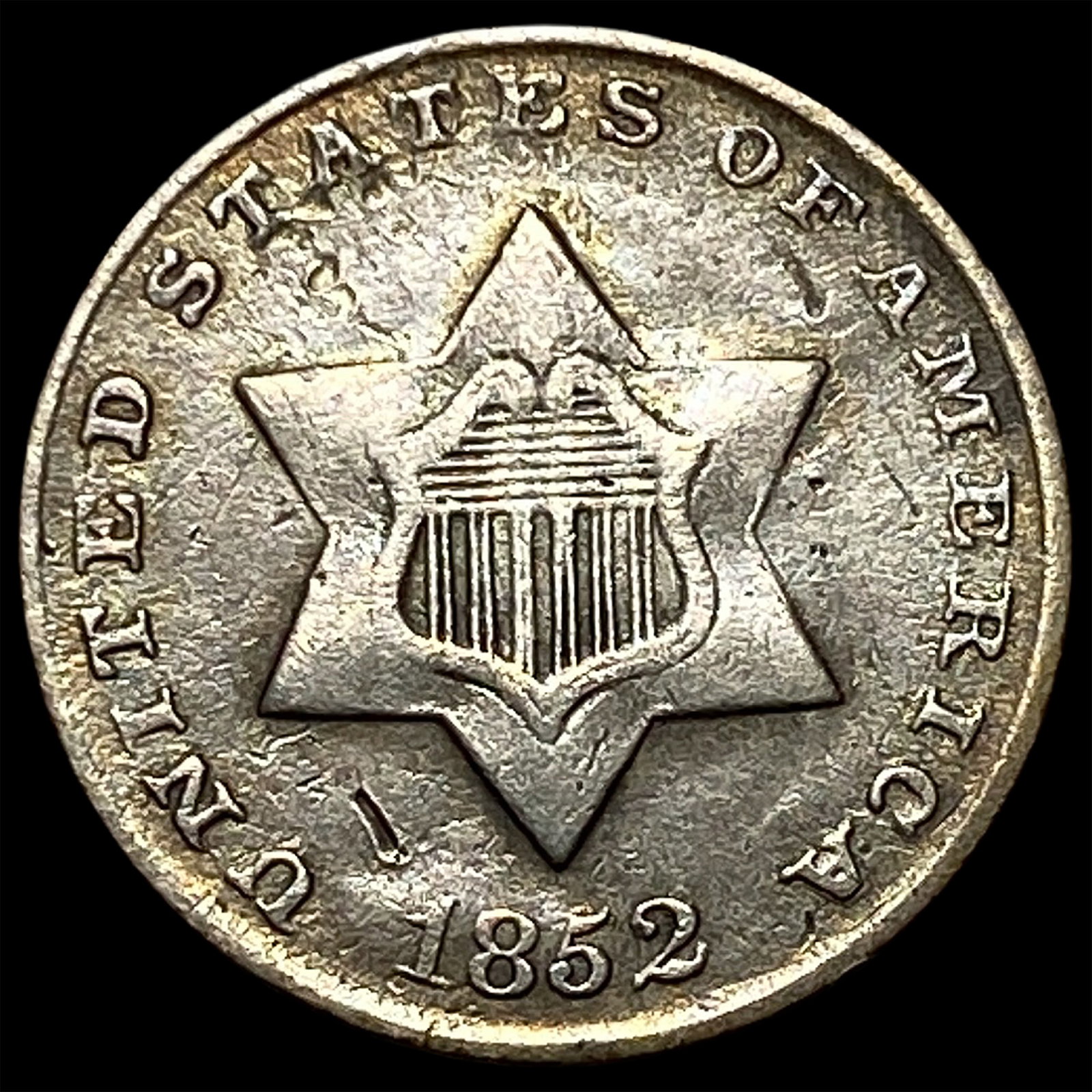 1852 Silver Three-Cent Piece CLOSELY UNCIRCULATED (1 of 2)