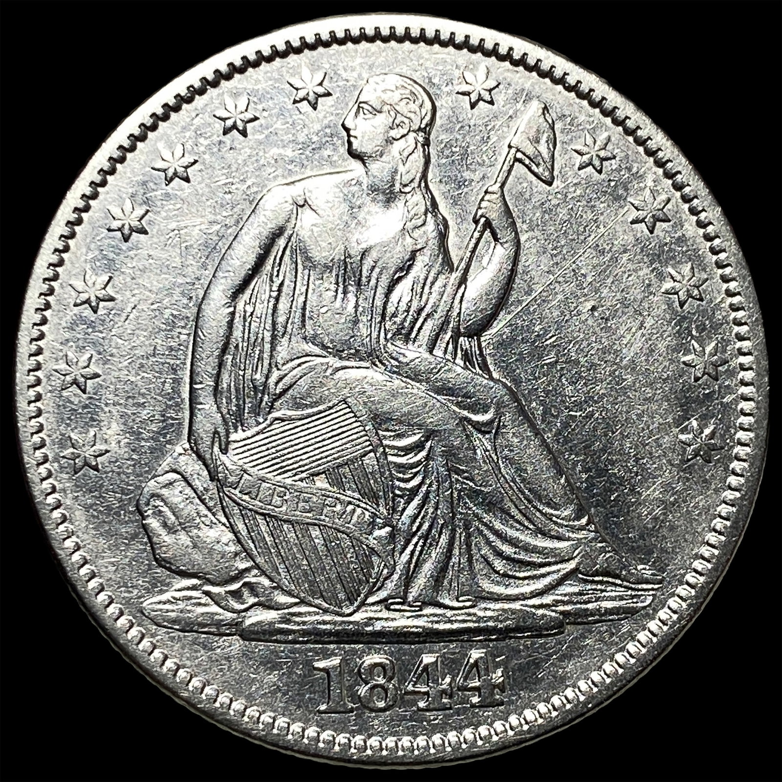 1844 Silver Half Dollar CLOSELY UNCIRCULATED (1 of 2)