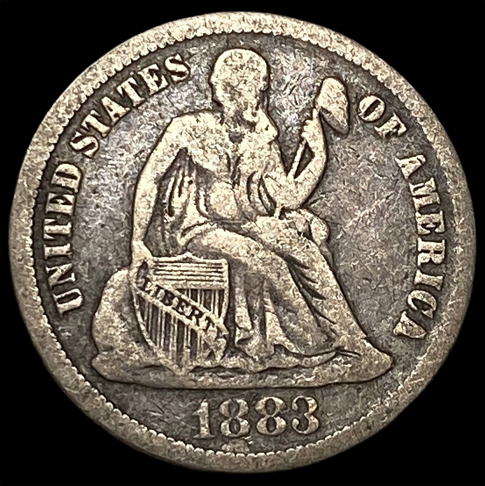 1883 Seated Liberty Dime ABOUT UNCIRCULATED: 1883 Seated Liberty Dime ABOUT UNCIRCULATED