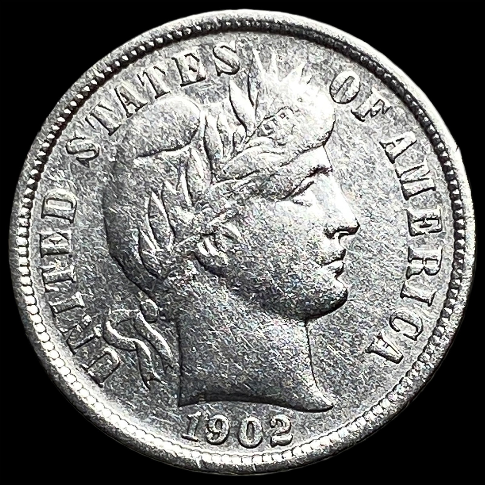 1902-S Silver Barber Dime NEARLY UNCIRCULATED: 1902-S Silver Barber Dime NEARLY UNCIRCULATED