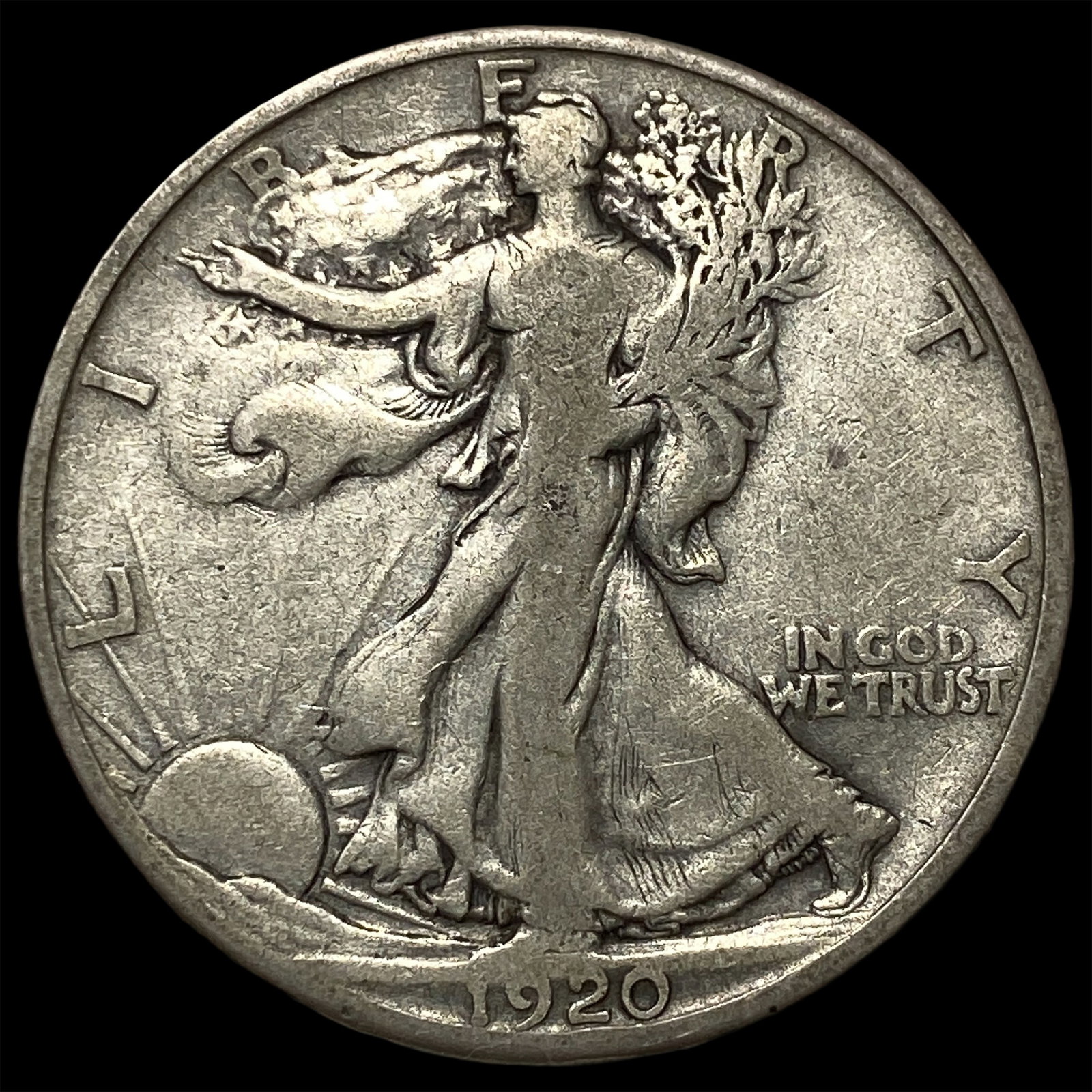 1920-D Silver Walking Liberty Half Dollar LIGHTLY CIRCULATED: 1920-D Silver Walking Liberty Half Dollar LIGHTLY CIRCULATED