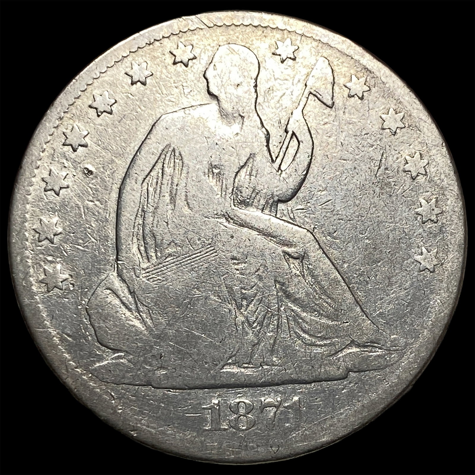 1871 Seated Liberty Half Dollar NICELY CIRCULATED: 1871 Seated Liberty Half Dollar NICELY CIRCULATED