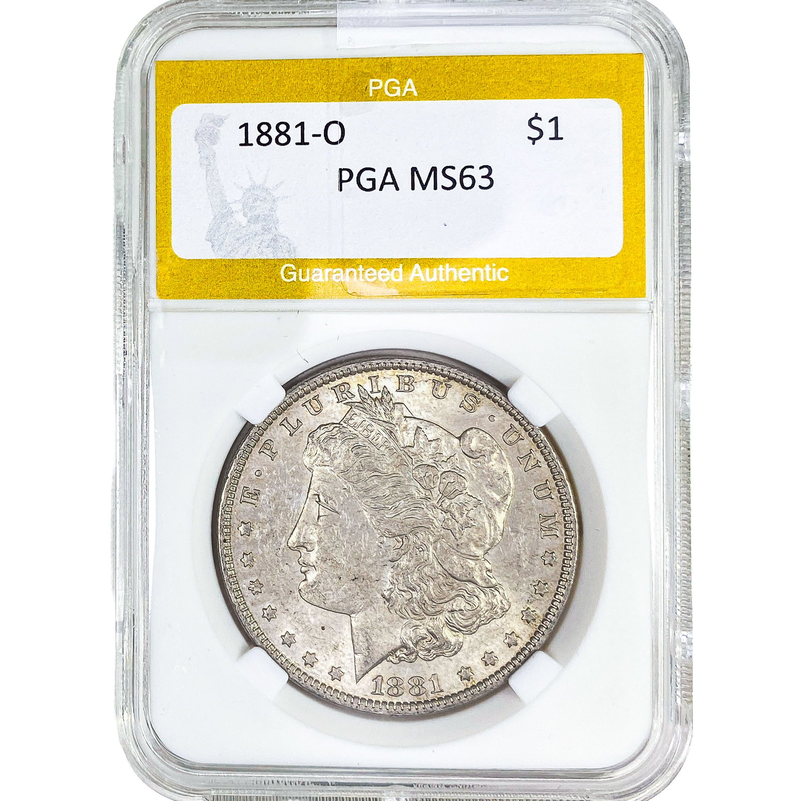 1881-O Morgan Silver Dollar PGA MS63: 1881-O Morgan Silver Dollar PGA MS63
