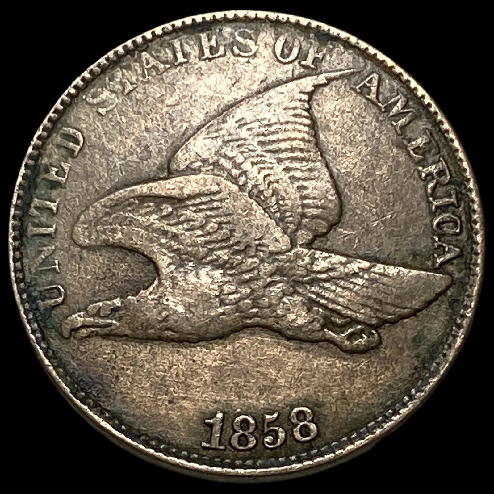 1858 Flying Eagle Cent NEARLY UNCIRCULATED: 1858 Flying Eagle Cent NEARLY UNCIRCULATED