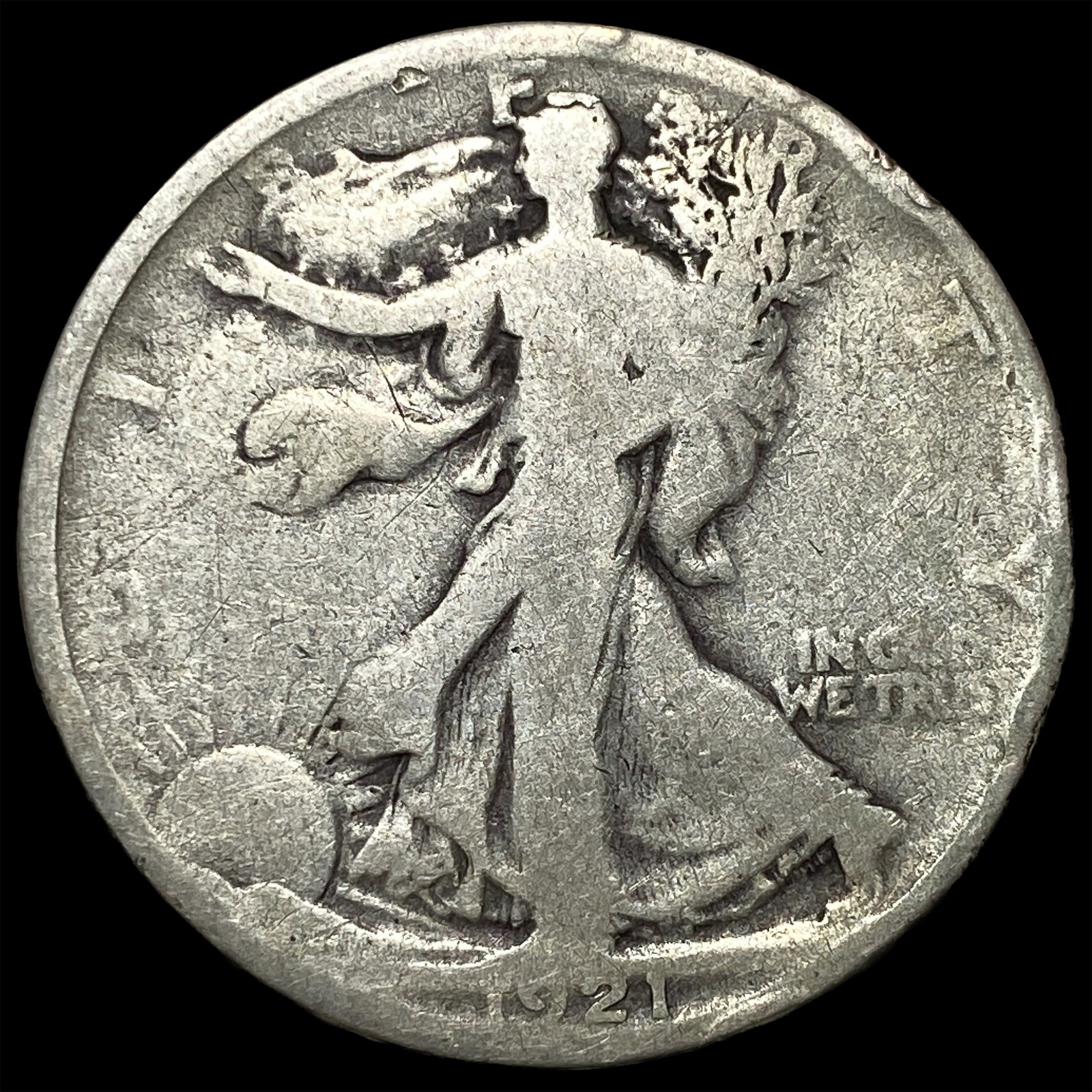 1921 Walking Liberty Half Dollar NICELY CIRCULATED: 1921 Walking Liberty Half Dollar NICELY CIRCULATED