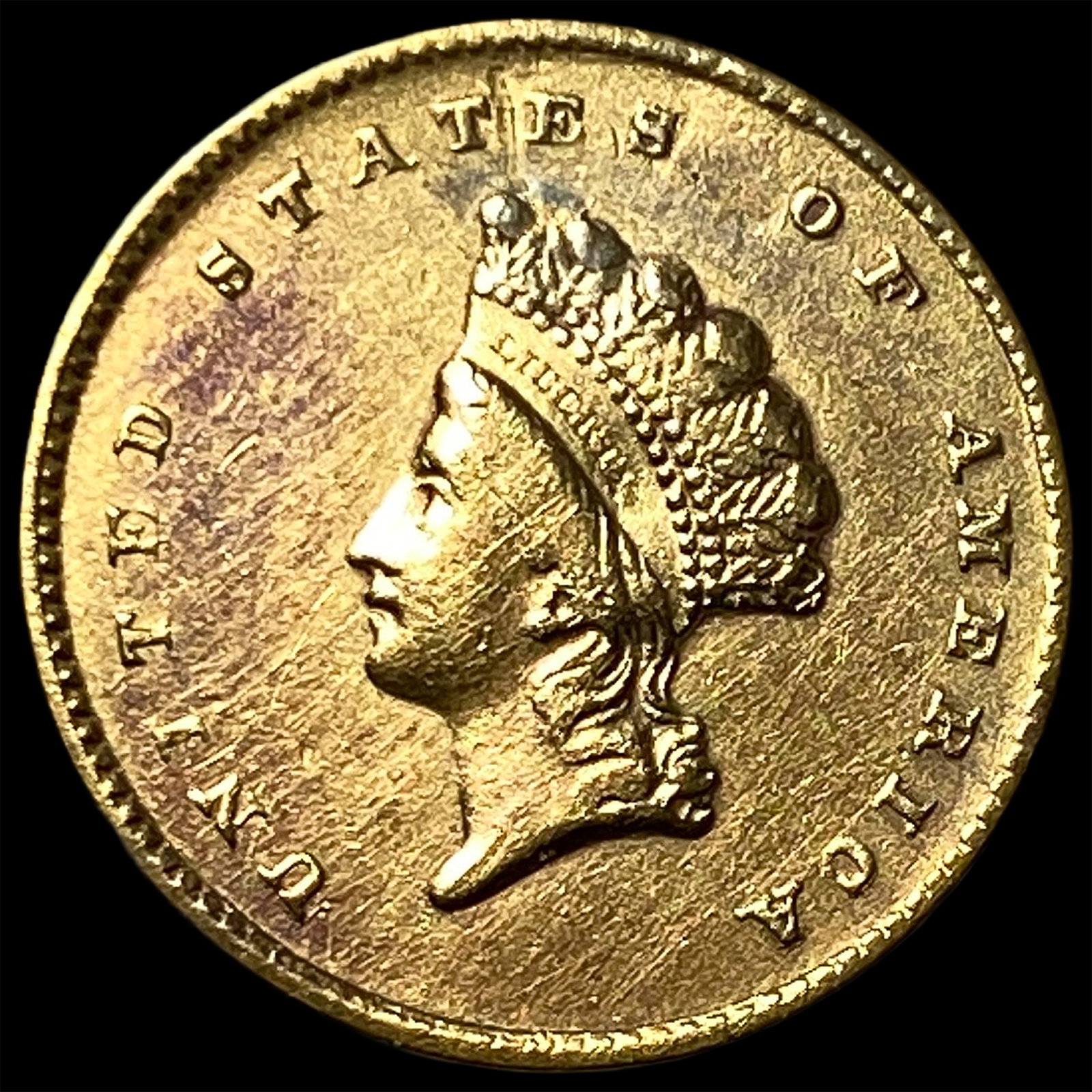 1855 Gold $1 Indian Princess Type 2 CHOICE AU: 1855 Gold $1 Indian Princess Type 2 CHOICE AU