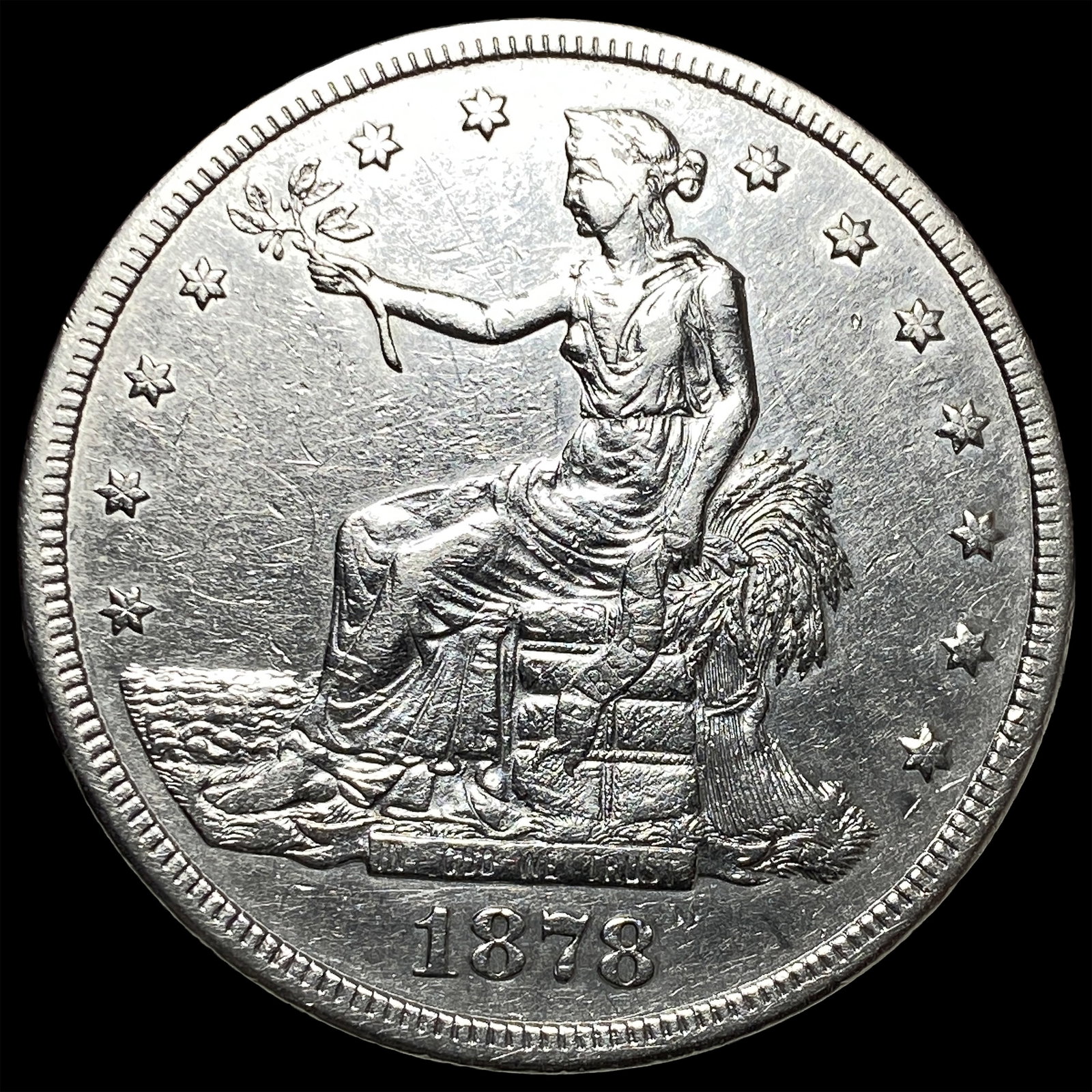 1878-S Silver Trade Dollar NEARLY UNCIRCULATED: 1878-S Silver Trade Dollar NEARLY UNCIRCULATED