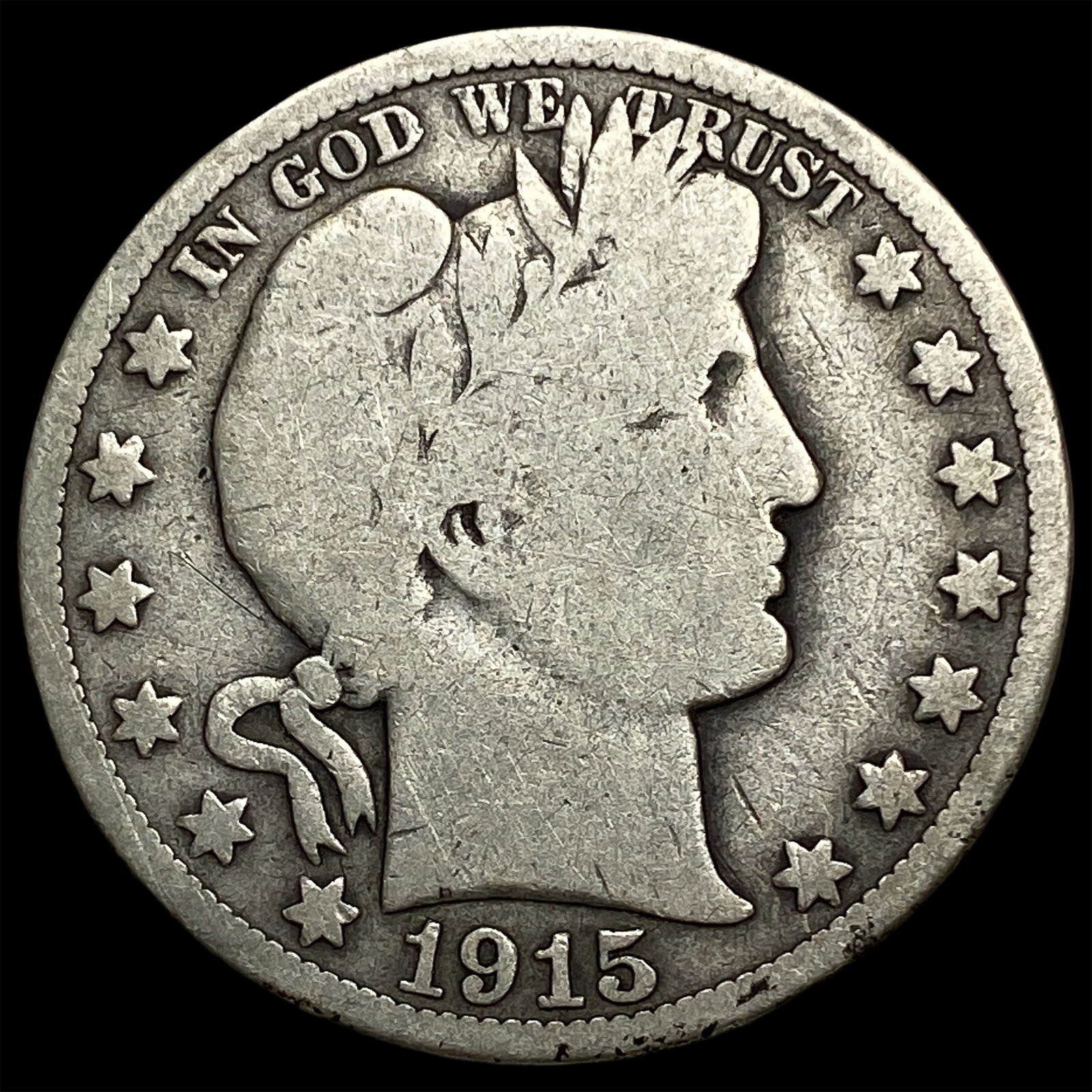 1915 Silver Barber Half Dollar NICELY CIRCULATED: 1915 Silver Barber Half Dollar NICELY CIRCULATED
