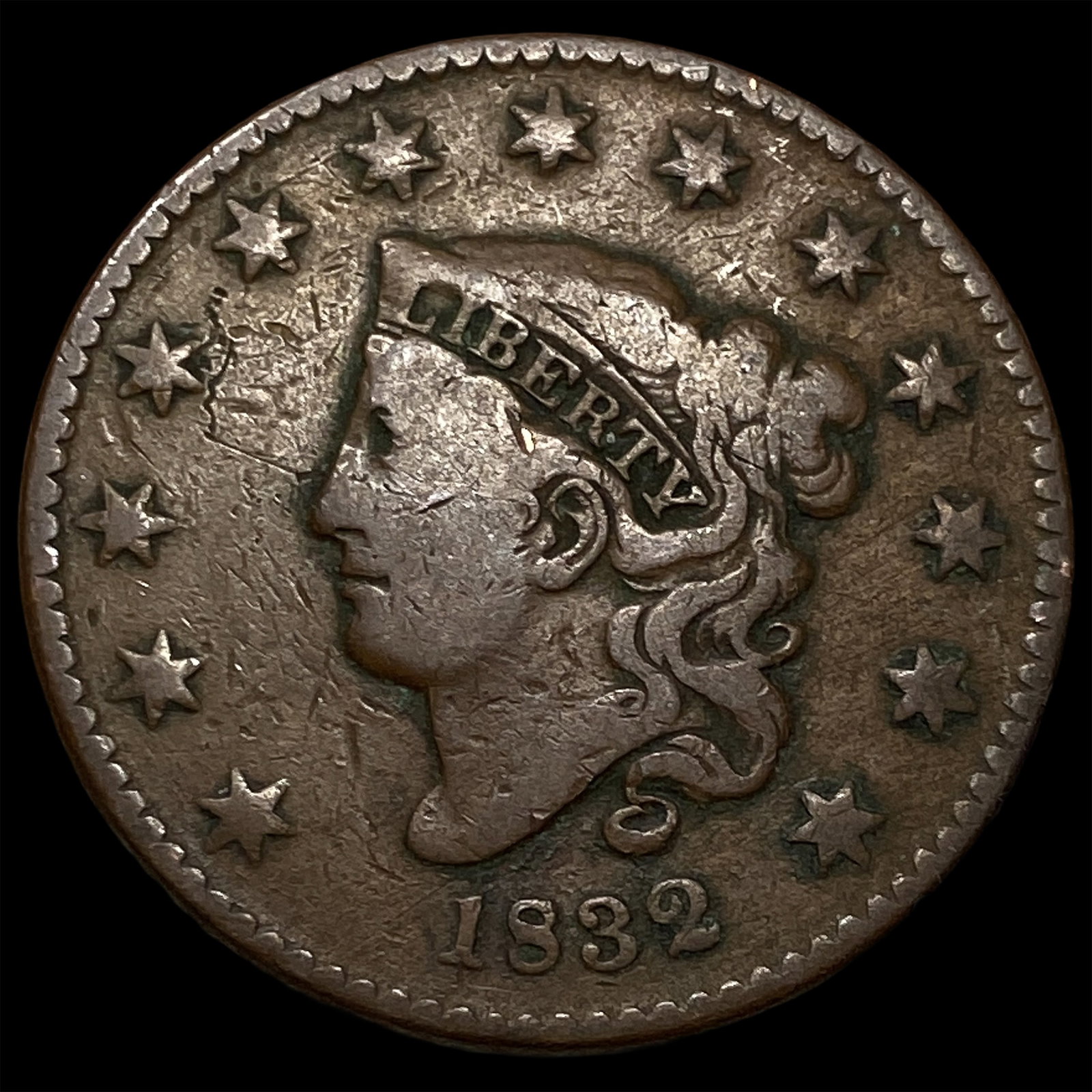 1832 Coronet Head Large Cent LIGHTLY CIRCULATED