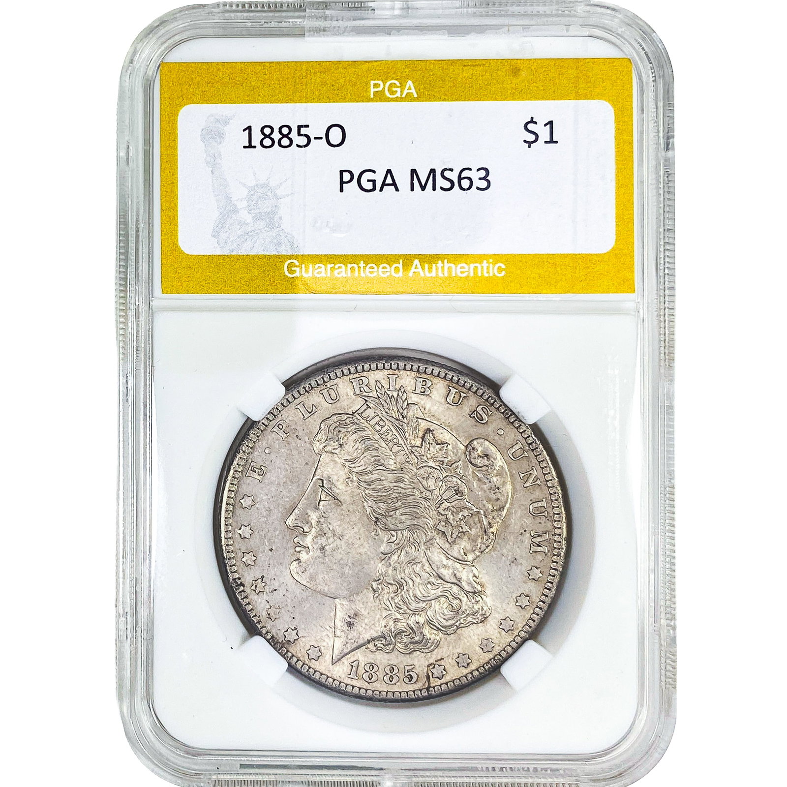 1885-O Morgan Silver Dollar PGA MS63: 1885-O Morgan Silver Dollar PGA MS63