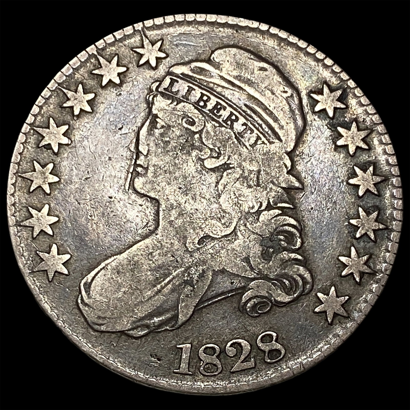 1828 Capped Bust Half Dollar NEARLY UNCIRCULATED: 1828 Capped Bust Half Dollar NEARLY UNCIRCULATED