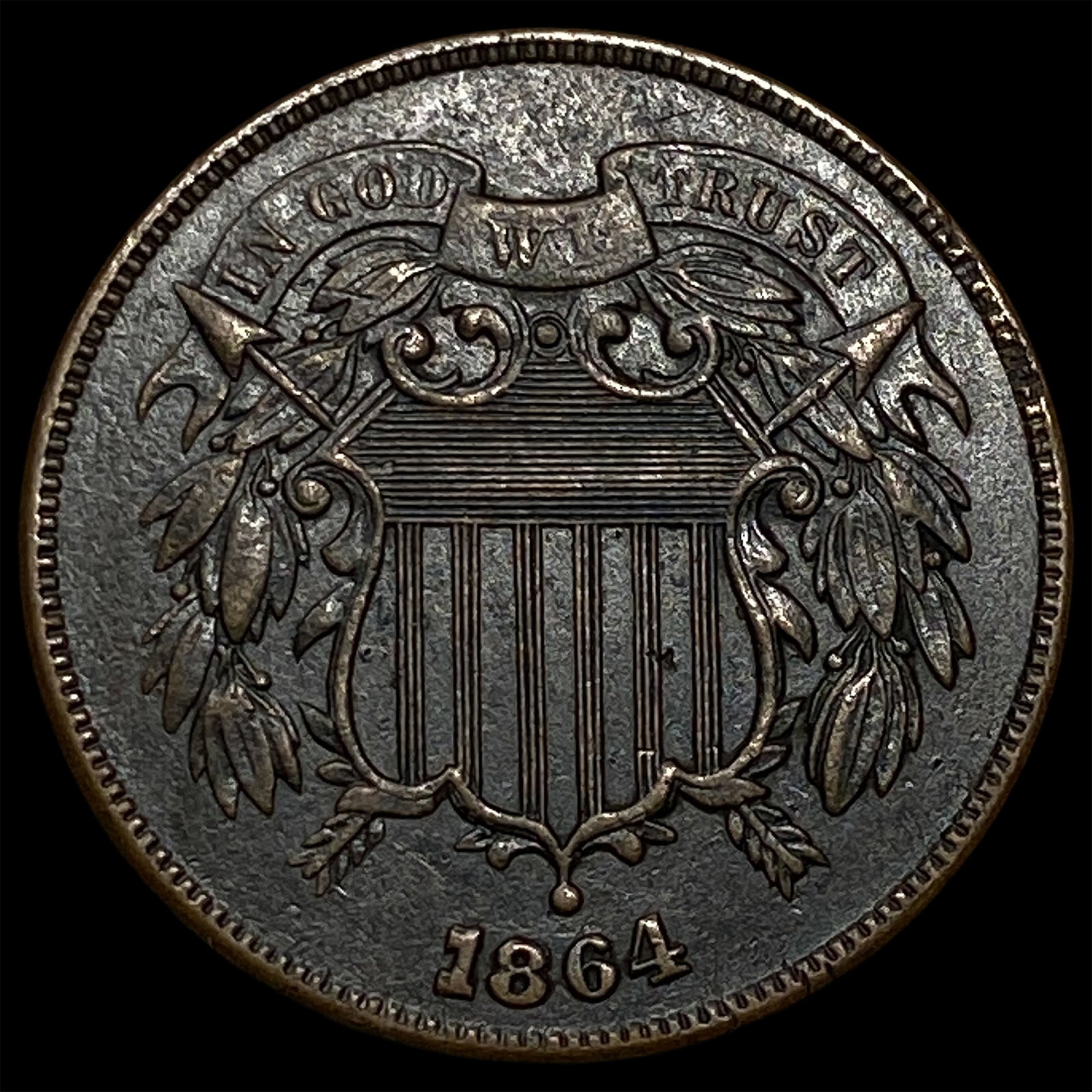1864 Two-Cent Piece NEARLY UNCIRCULATED: 1864 Two-Cent Piece NEARLY UNCIRCULATED