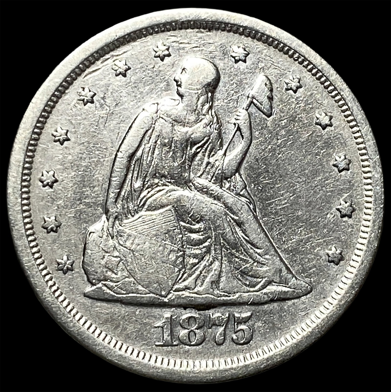 1875-S Silver Twenty Cents CLOSELY UNCIRCULATED
