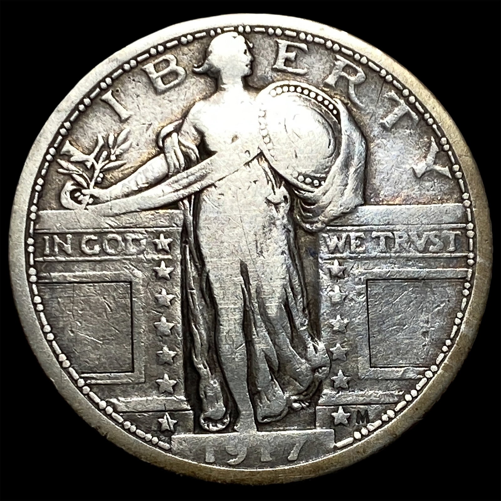 1917 Type 1 Standing Liberty Quarter ABOUT UNCIRCULATED: 1917 Type 1 Standing Liberty Quarter ABOUT UNCIRCULATED