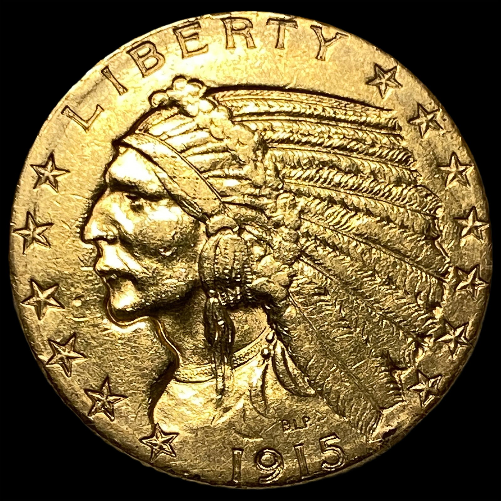 1915-S Indian Head Gold $5 Half Eagle CLOSELY UNCIRCULATED: 1915-S Indian Head Gold $5 Half Eagle CLOSELY UNCIRCULATED