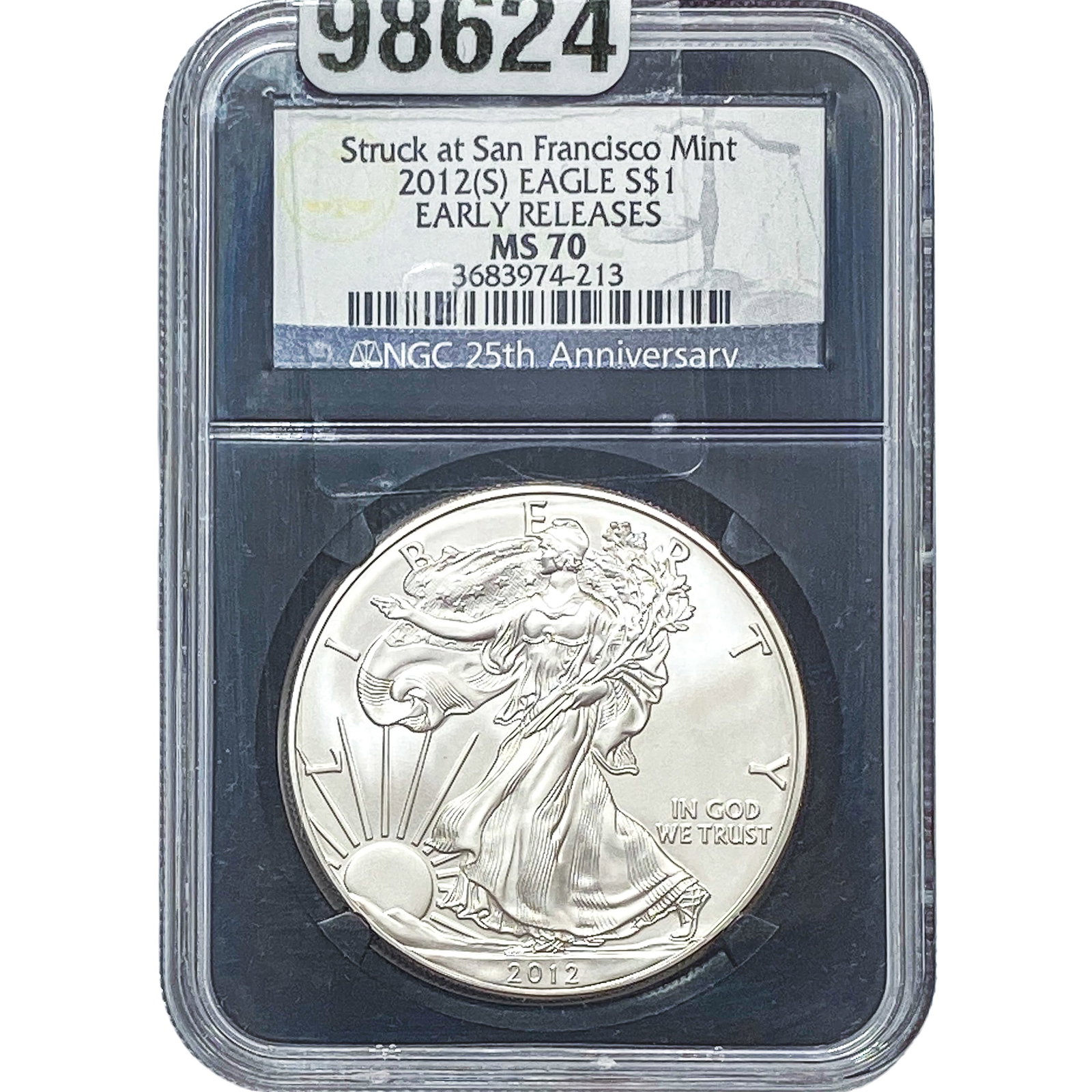 2012-S Silver Eagle NGC MS70: 2012-S Silver Eagle NGC MS70